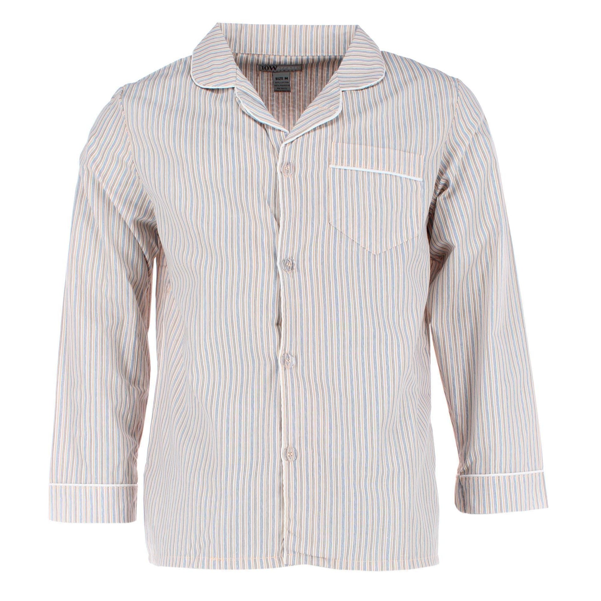 Ten West Apparel Men's Long Sleeve Long Pant Pajama Set - Gold