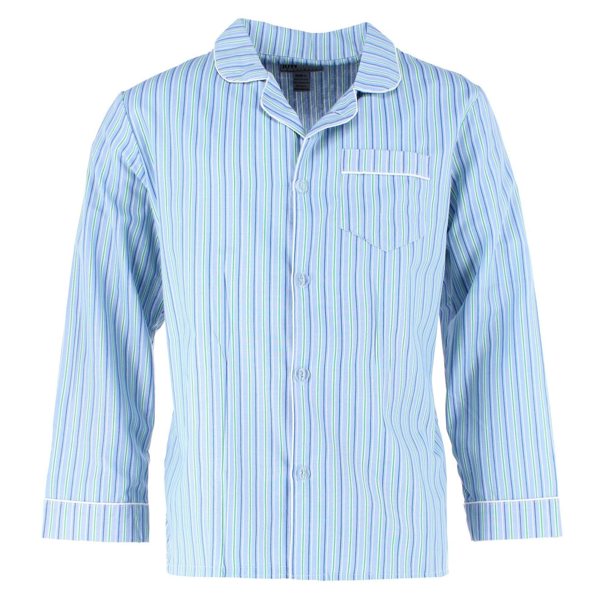 Ten West Apparel Men's Long Sleeve Long Pant Pajama Set - Light Blue