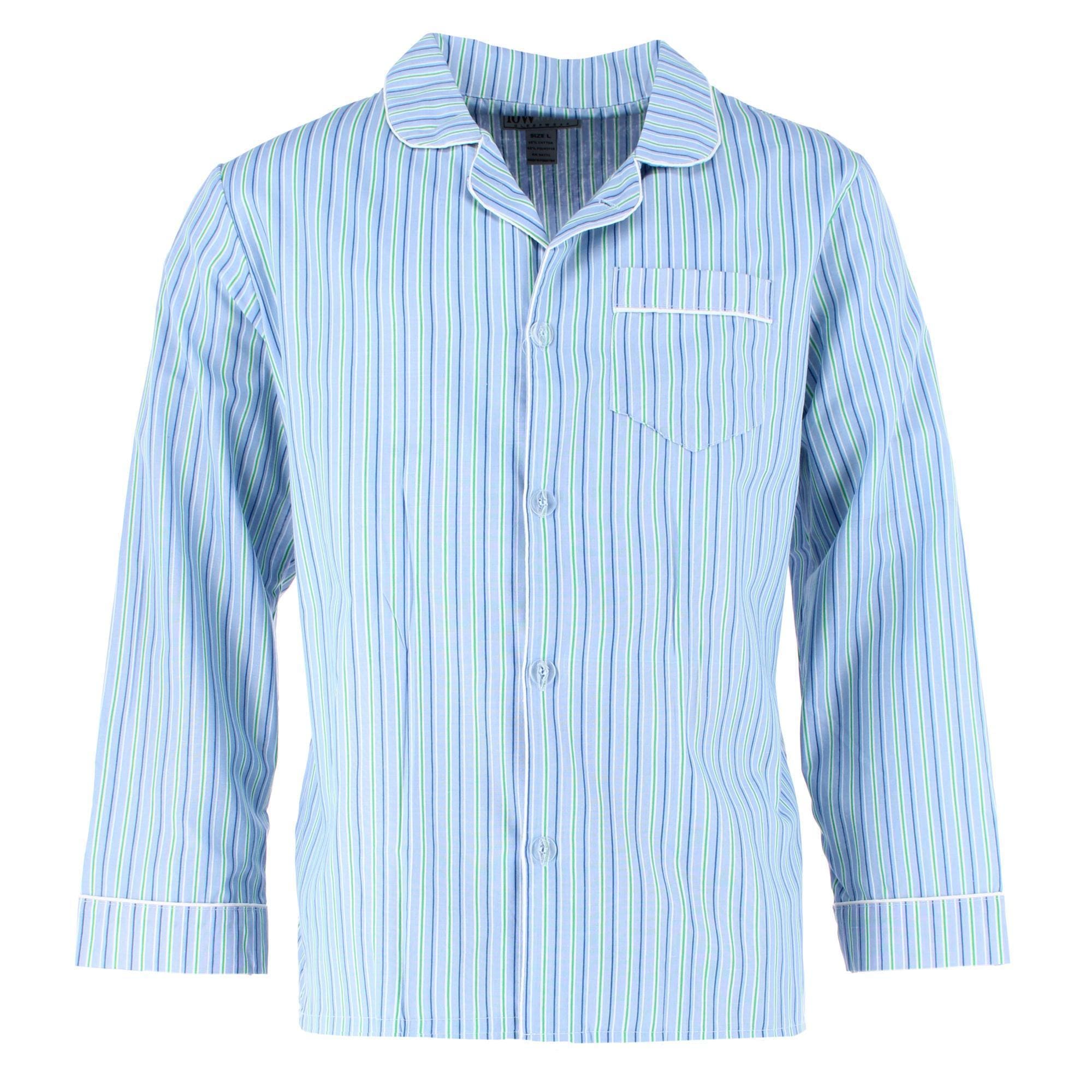 Ten West Apparel Men's Long Sleeve Long Pant Pajama Set - Light Blue