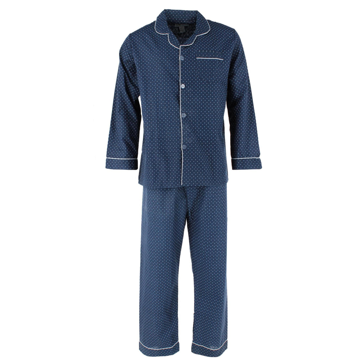 Ten West Apparel Men's Long Sleeve Long Pant Pajama Set - Navy