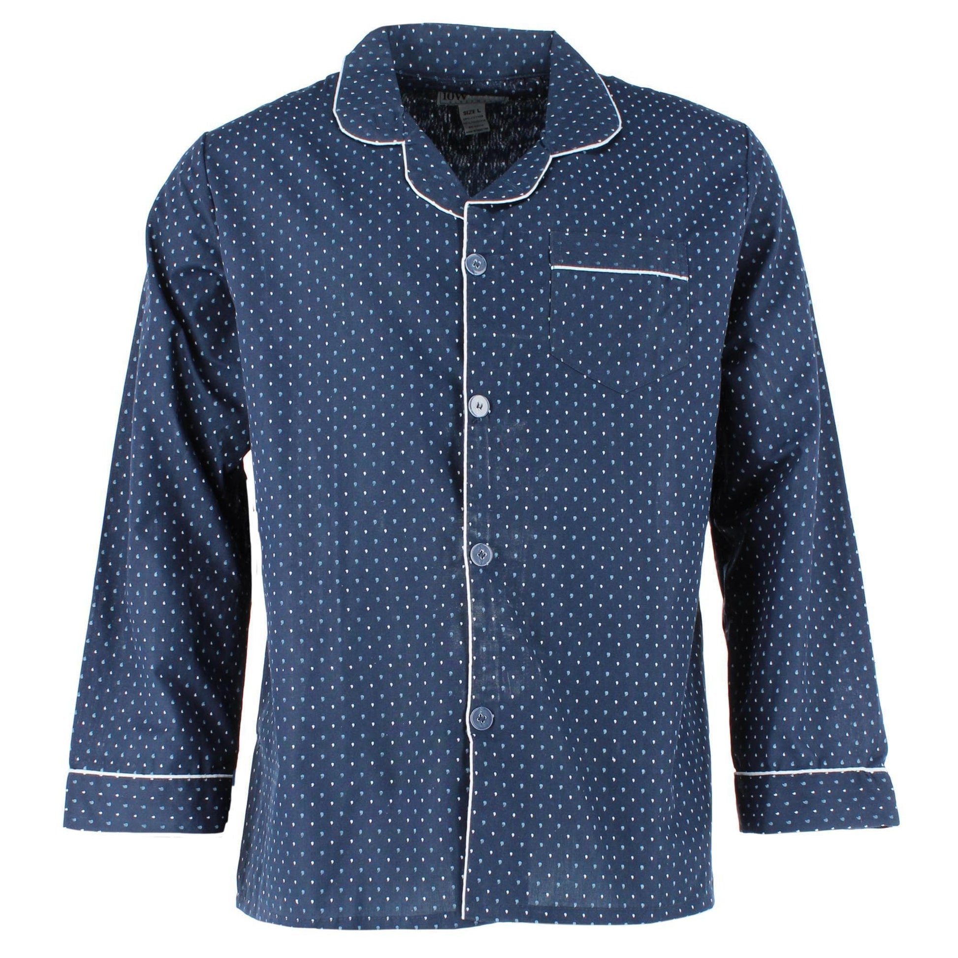 Ten West Apparel Men's Long Sleeve Long Pant Pajama Set - Navy