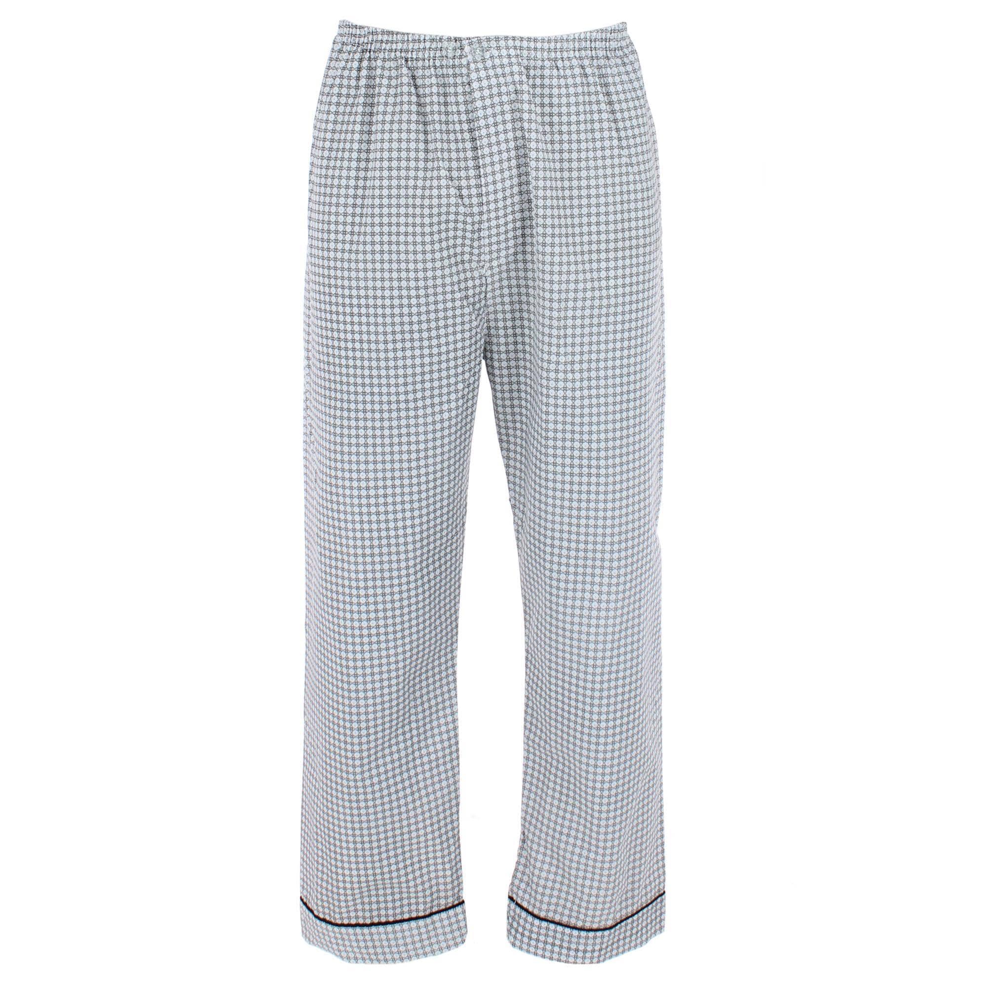 Ten West Apparel Men's Long Sleeve Long Pant Pajama Set - White