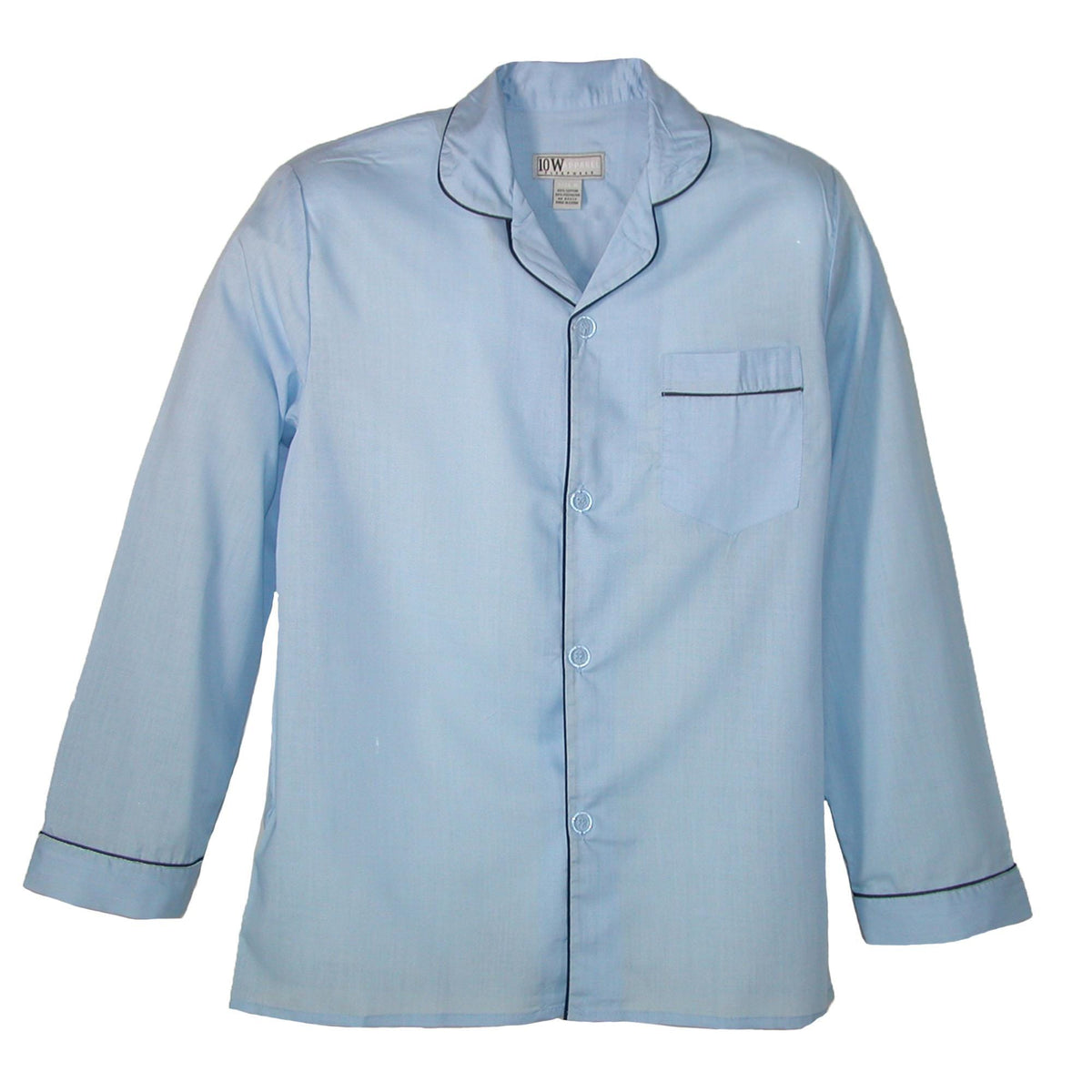 Ten West Apparel Long Sleeve Long Leg Solid Pajama Set - Light Blue