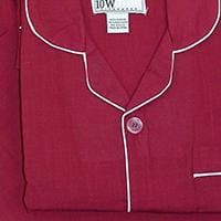 Ten West Apparel Long Sleeve Long Leg Solid Pajama Set - Red