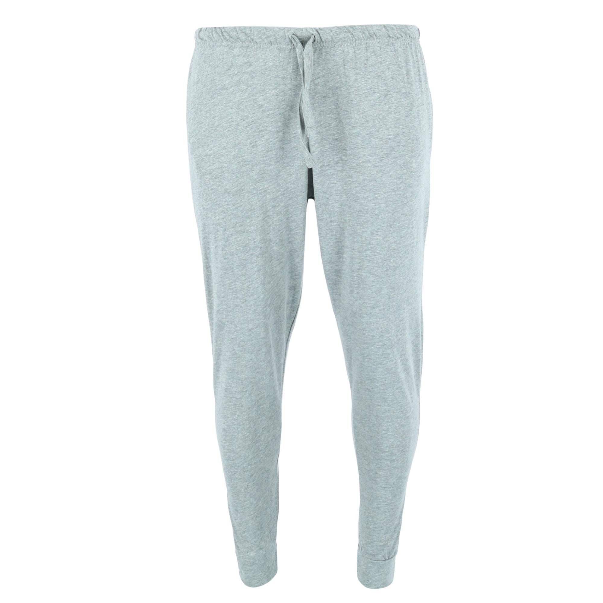 Ten West Apparel Men's Knit Tee and Lounge Pant Pajama Set - Charcoal with Grey