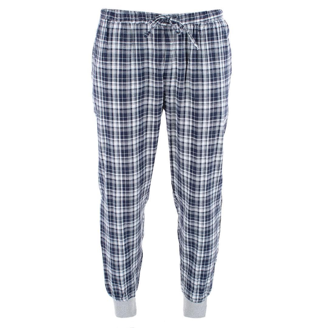 Ten West Apparel Men's Plaid Jogger and Crew Long Sleeve Pajama Set - Gray