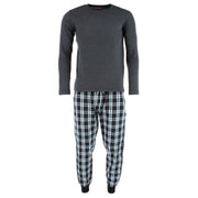 Men's Plaid Jogger and Crew Long Sleeve Pajama Set