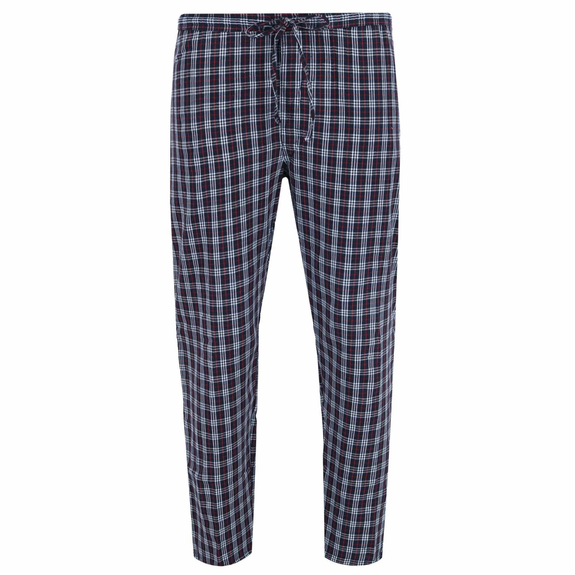 Ten West Apparel Men's Long Sleeve Henley With Flannel Pant Lounge Set - Black