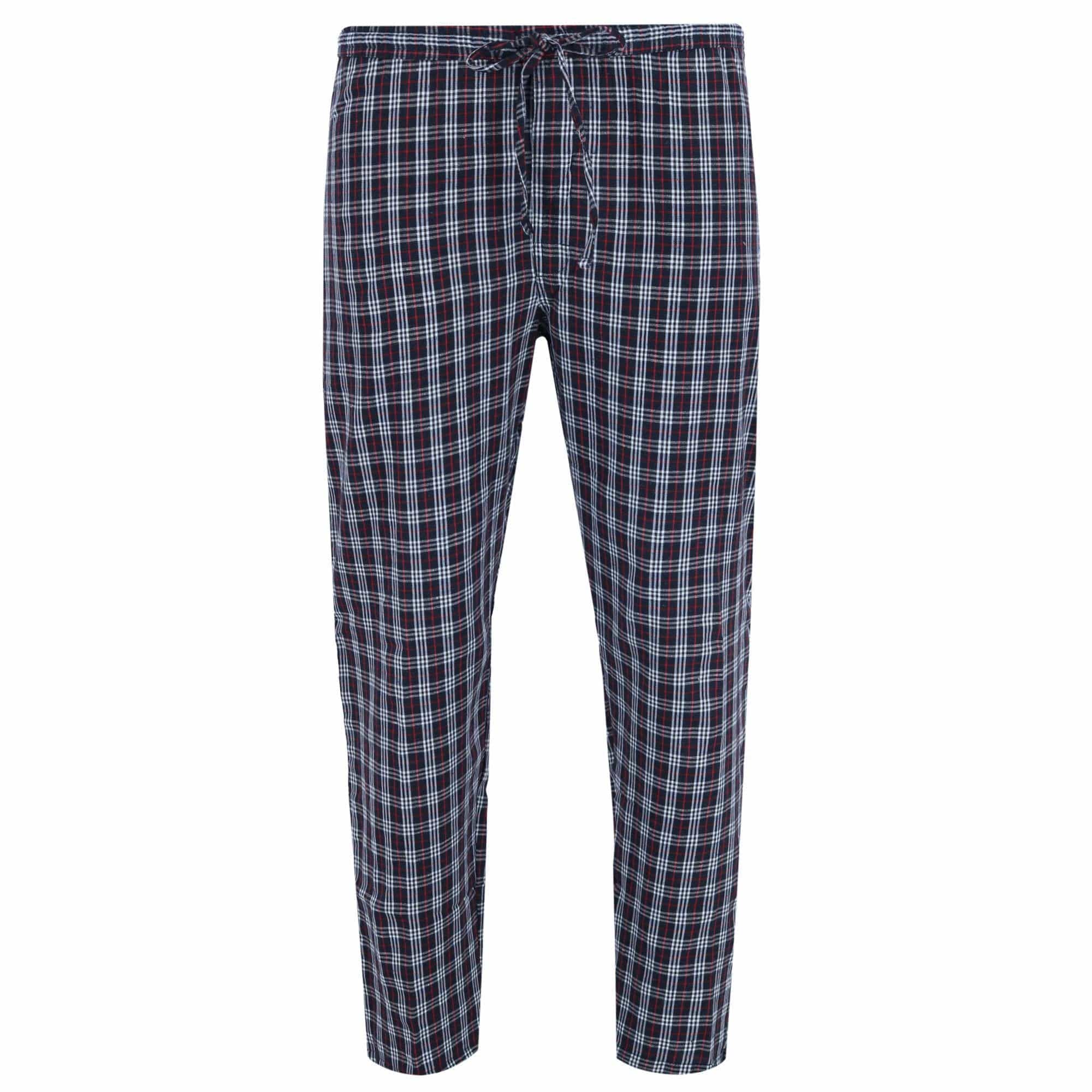 Ten West Apparel Men's Long Sleeve Henley With Flannel Pant Lounge Set - Black