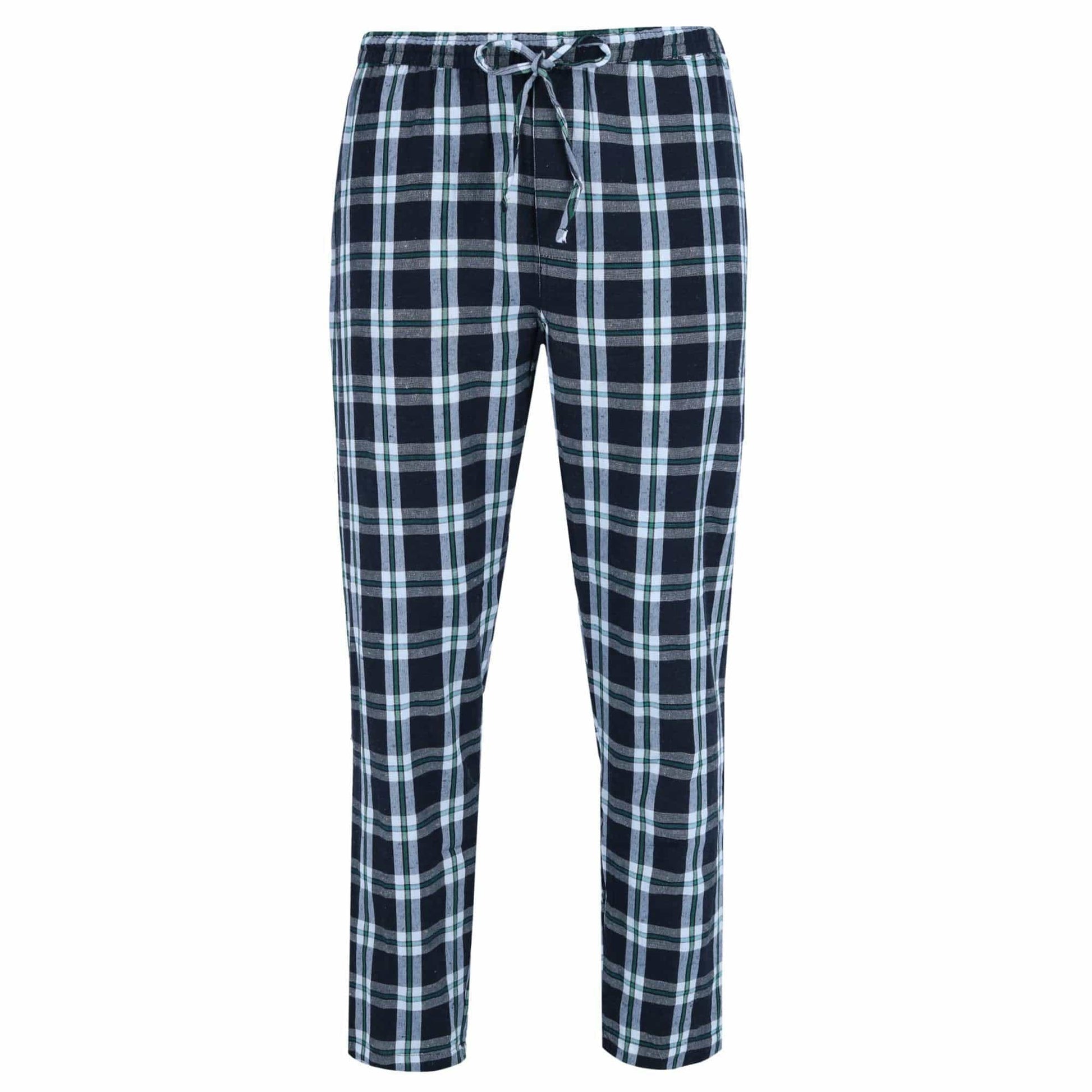 Ten West Apparel Men's Long Sleeve Henley With Flannel Pant Lounge Set - Green