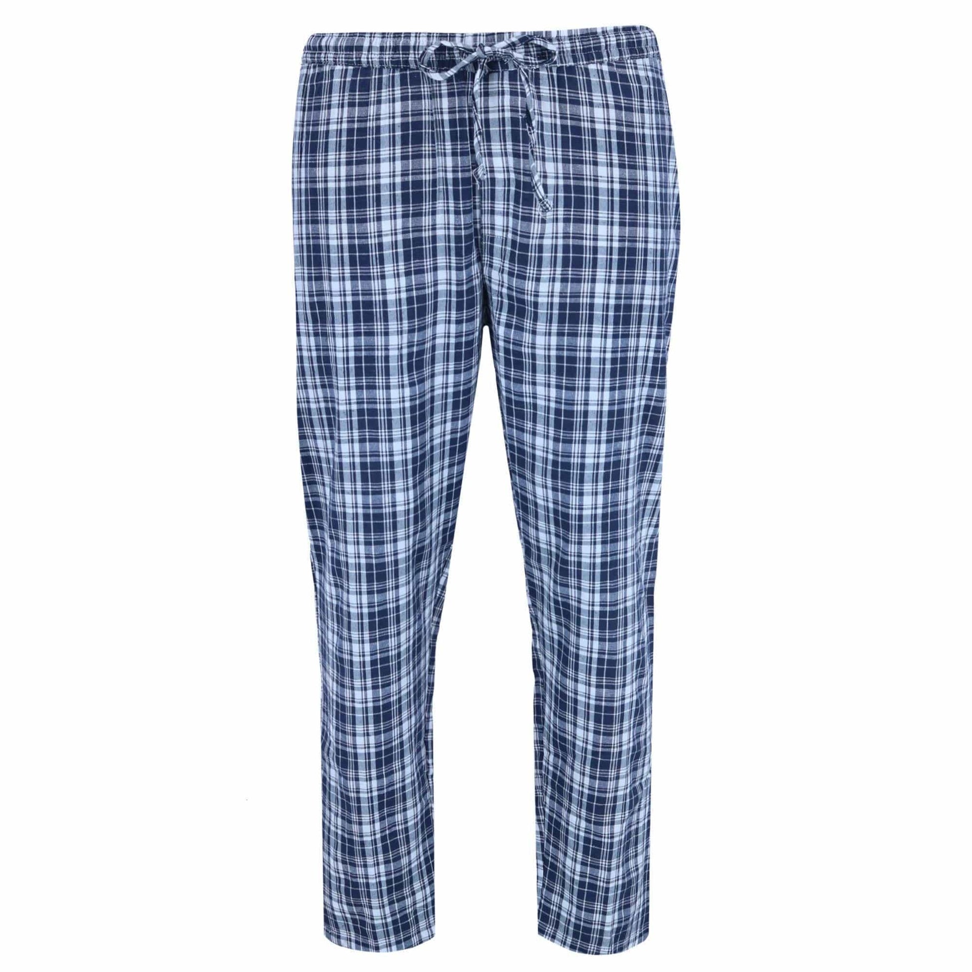 Ten West Apparel Men's Long Sleeve Henley With Flannel Pant Lounge Set - Navy