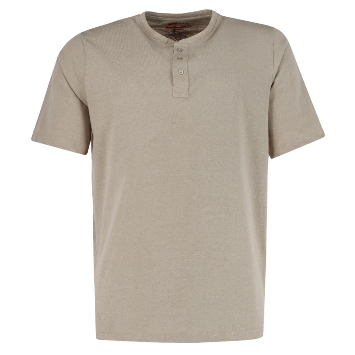 Ten West Apparel Men's Henley Short Sleeve and Plaid Pajama Pant Set - Beige/Black
