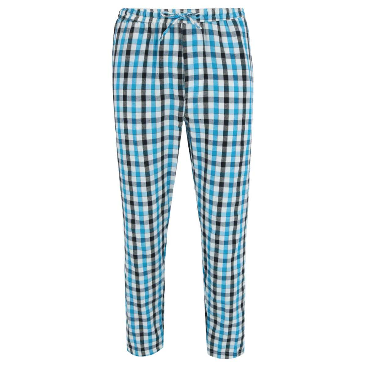 Ten West Apparel Men's Henley Short Sleeve and Plaid Pajama Pant Set - Black/Blue