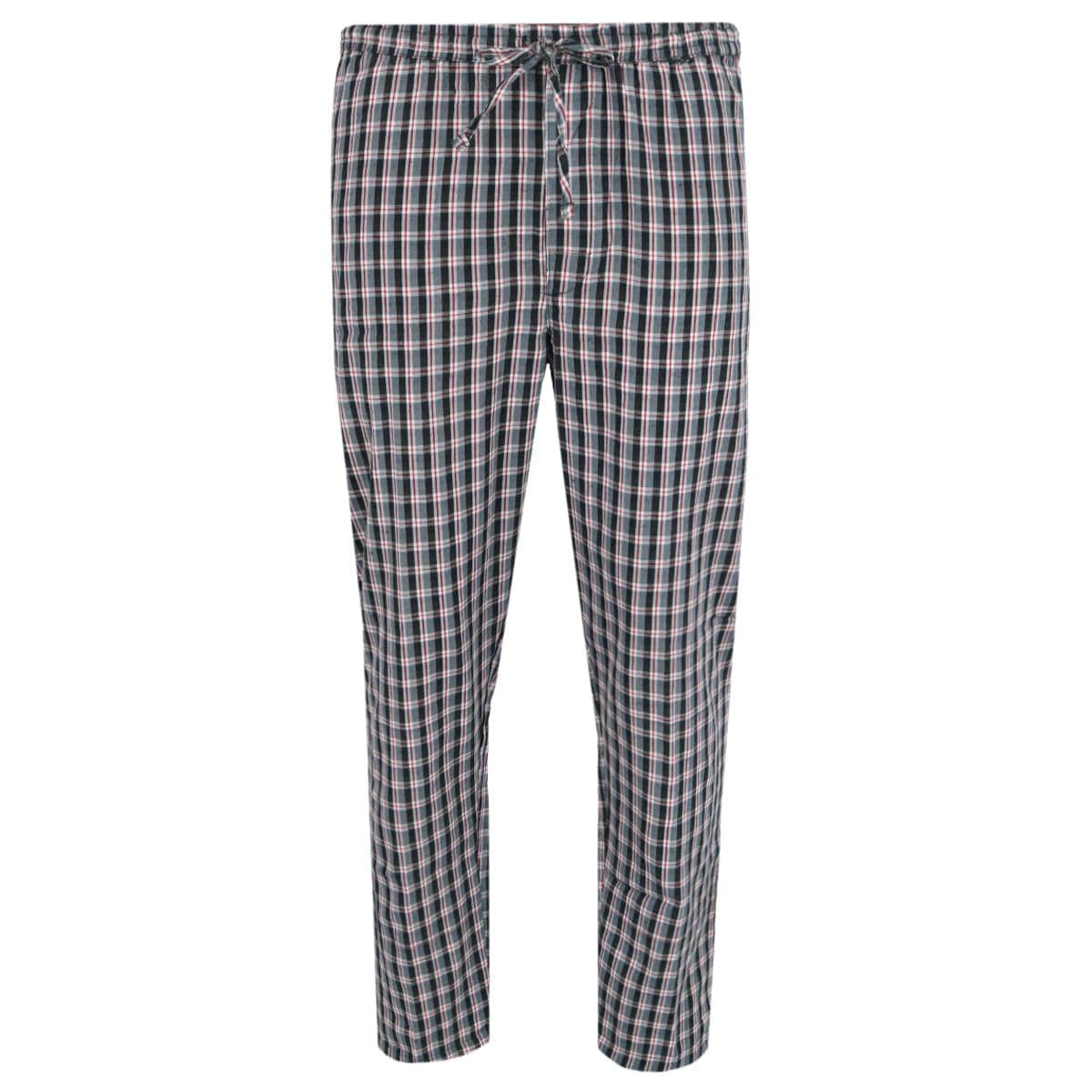 Ten West Apparel Men's Henley Short Sleeve and Plaid Pajama Pant Set - Grey/Black