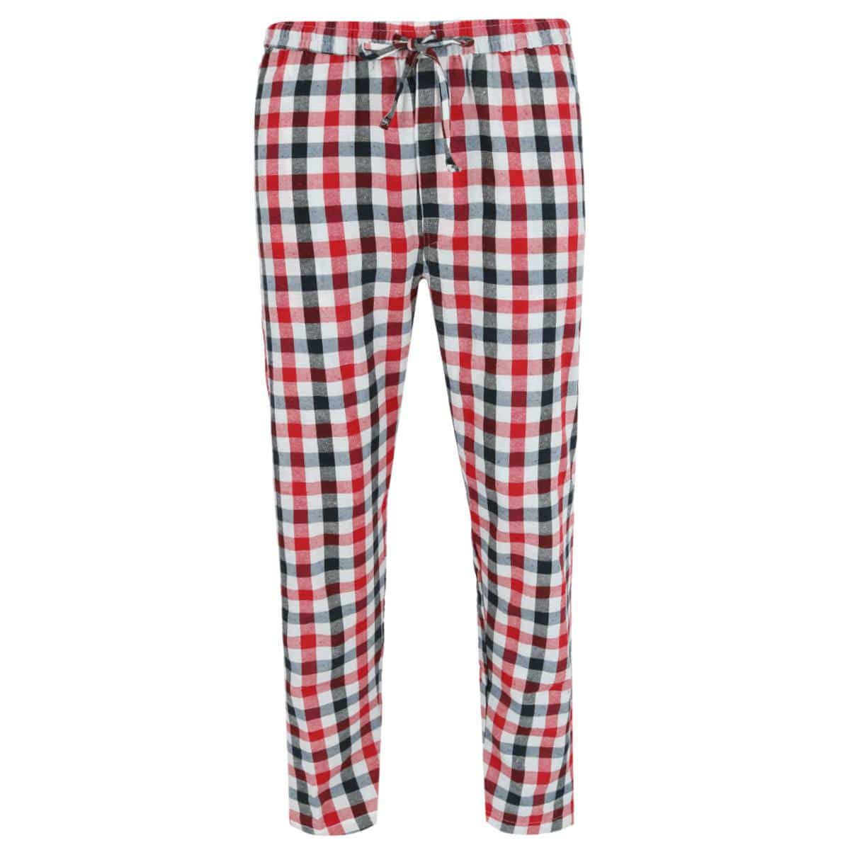 Ten West Apparel Men's Henley Short Sleeve and Plaid Pajama Pant Set - Black/Red