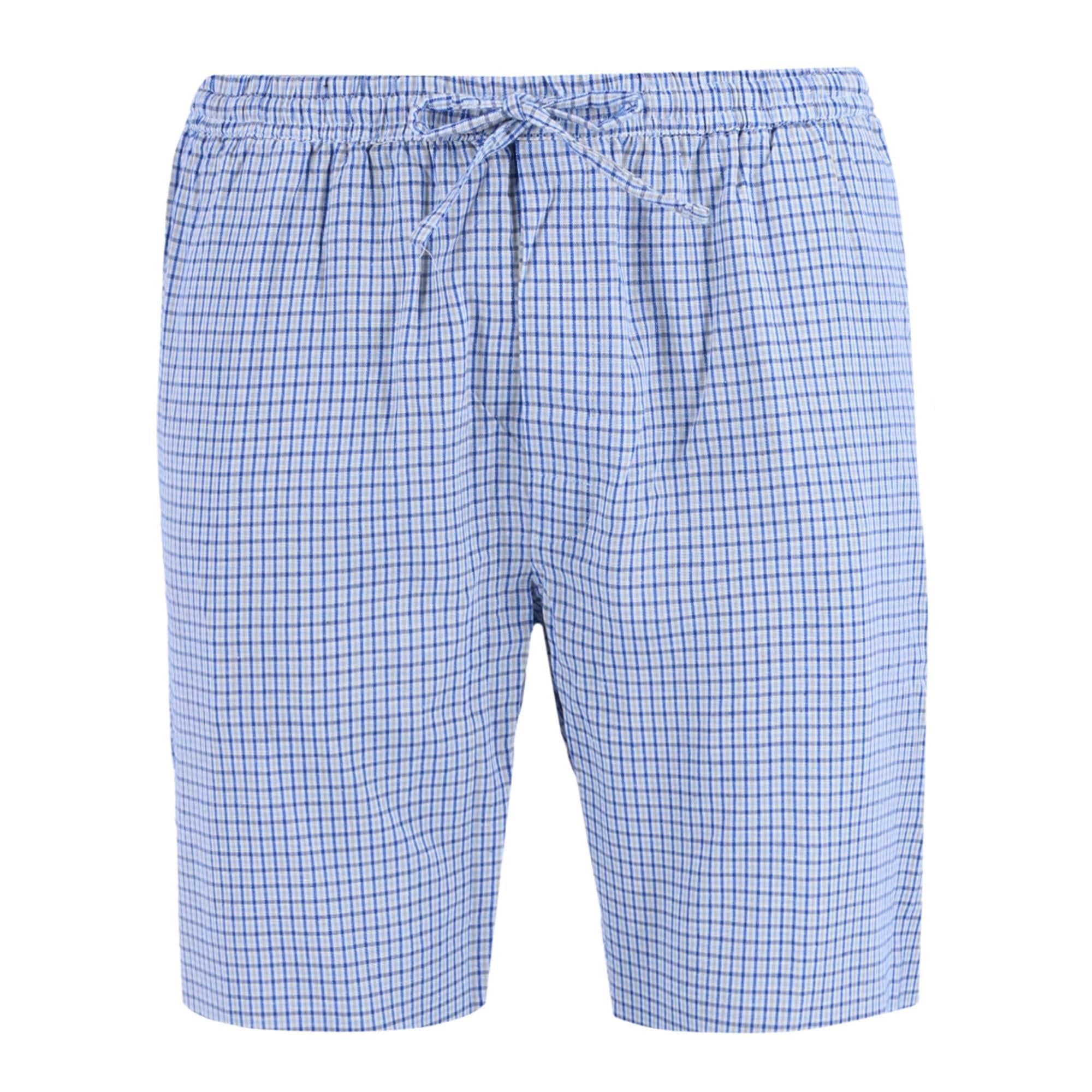 Ten West Apparel Men's Plaid Lounge Shorts - Blue