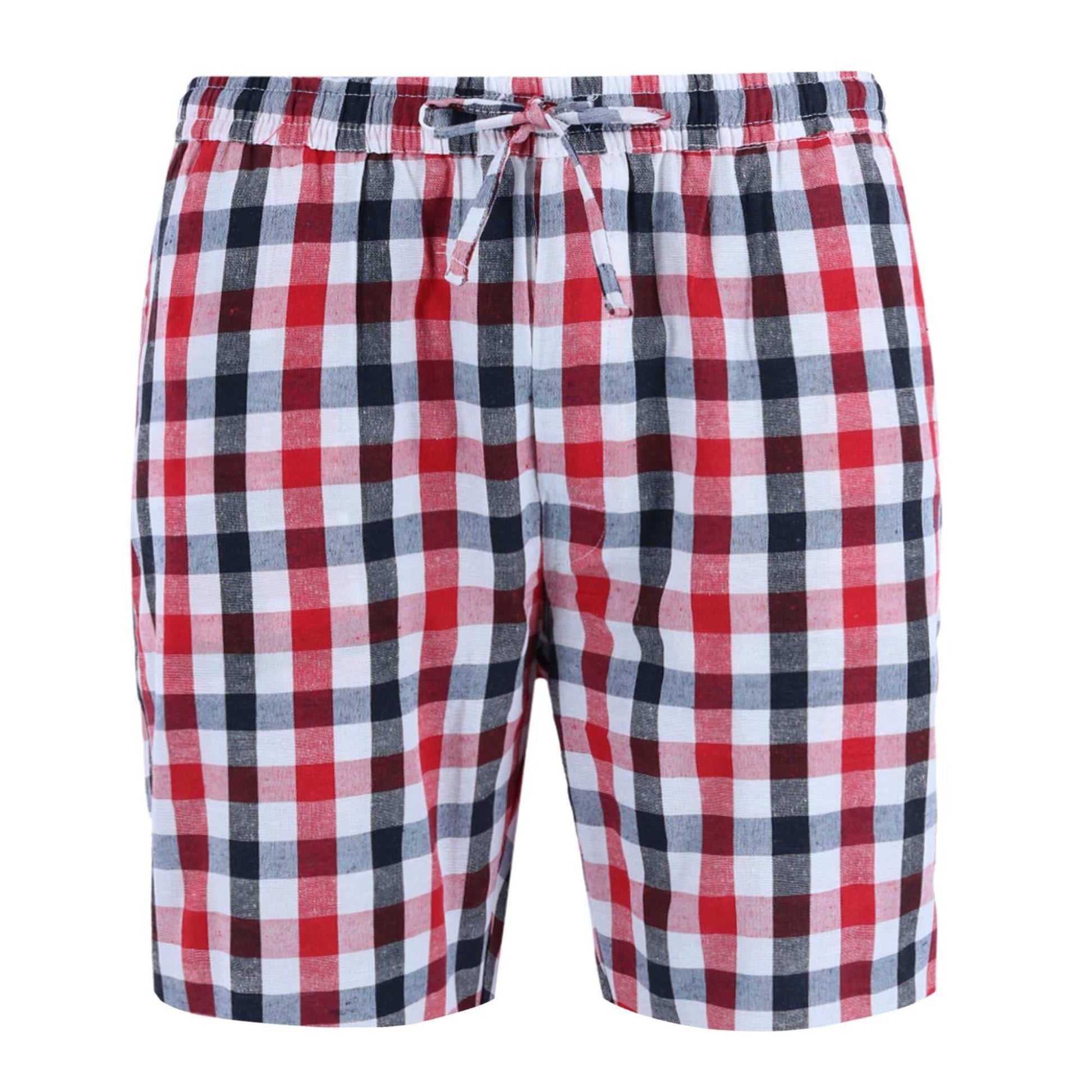 Ten West Apparel Men's Plaid Lounge Shorts - Red