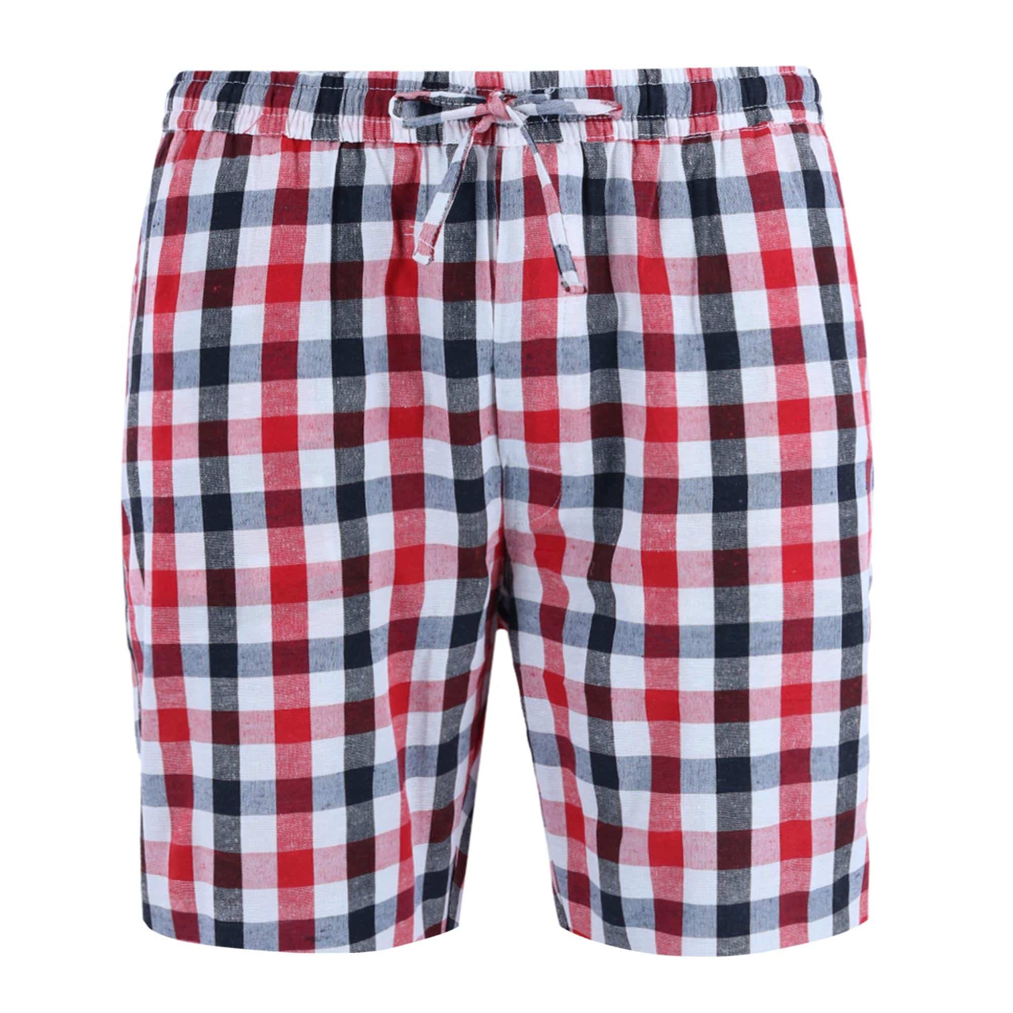 Ten West Apparel Men's Plaid Lounge Shorts - Red