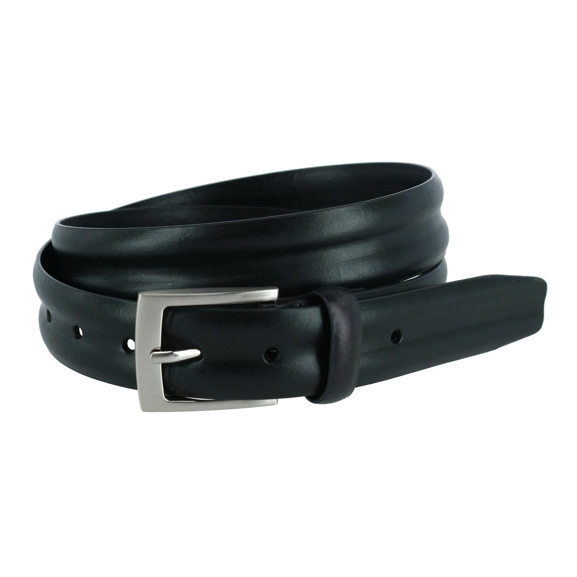 Trafalgar Men's Center Heat Crease Leather Belt - Men's Center Heat Crease Leather Belt