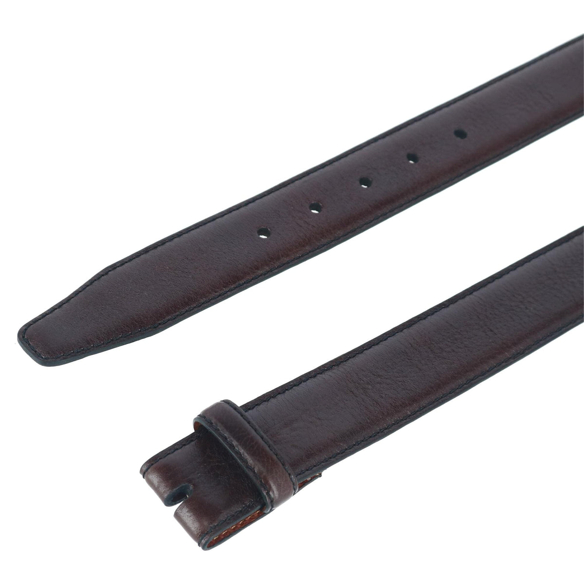 Trafalgar Pebble Grain Leather No Buckle Harness Belt Strap - Brown