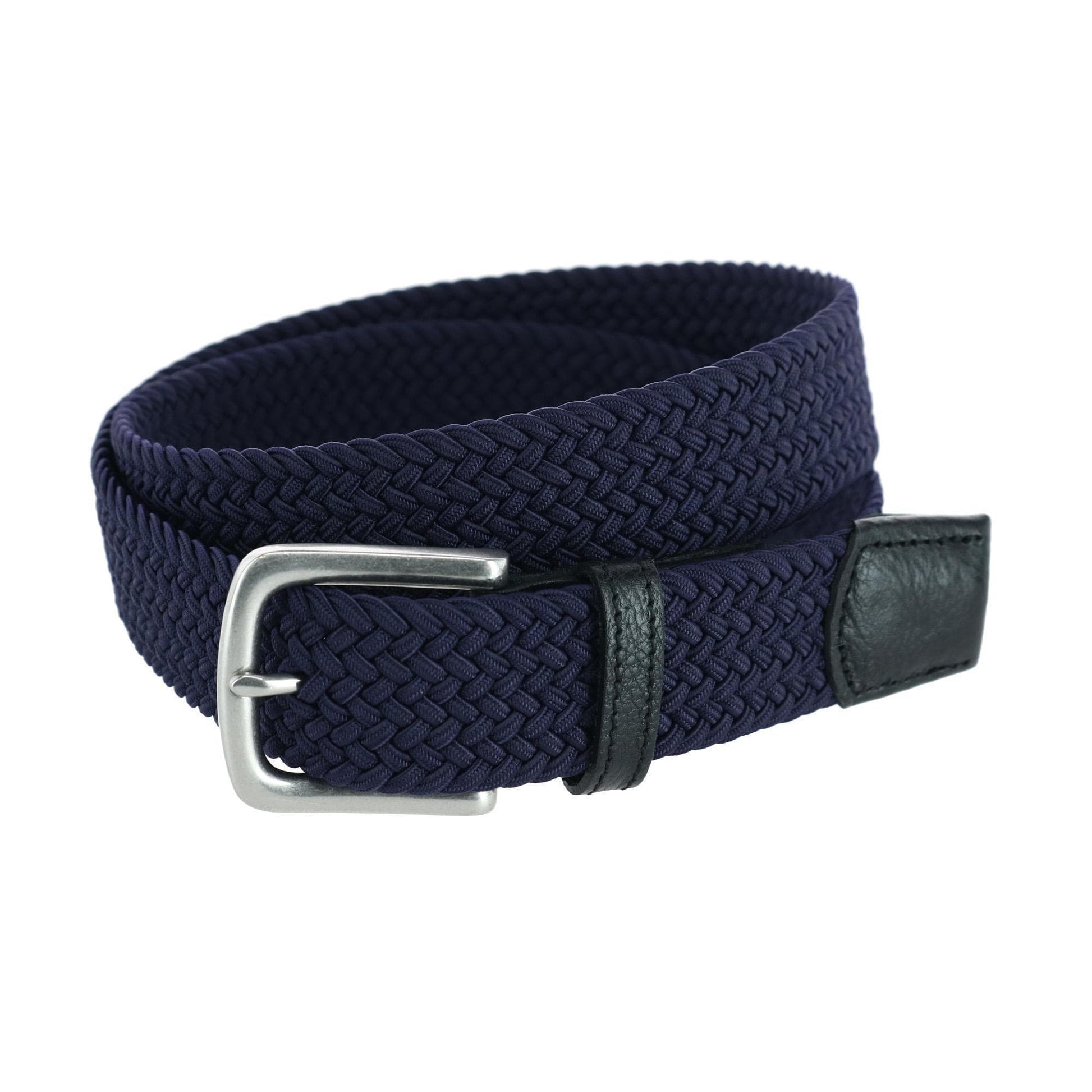 Trafalgar Men's Riverside Big and Tall Solid Stretch Weave Belt