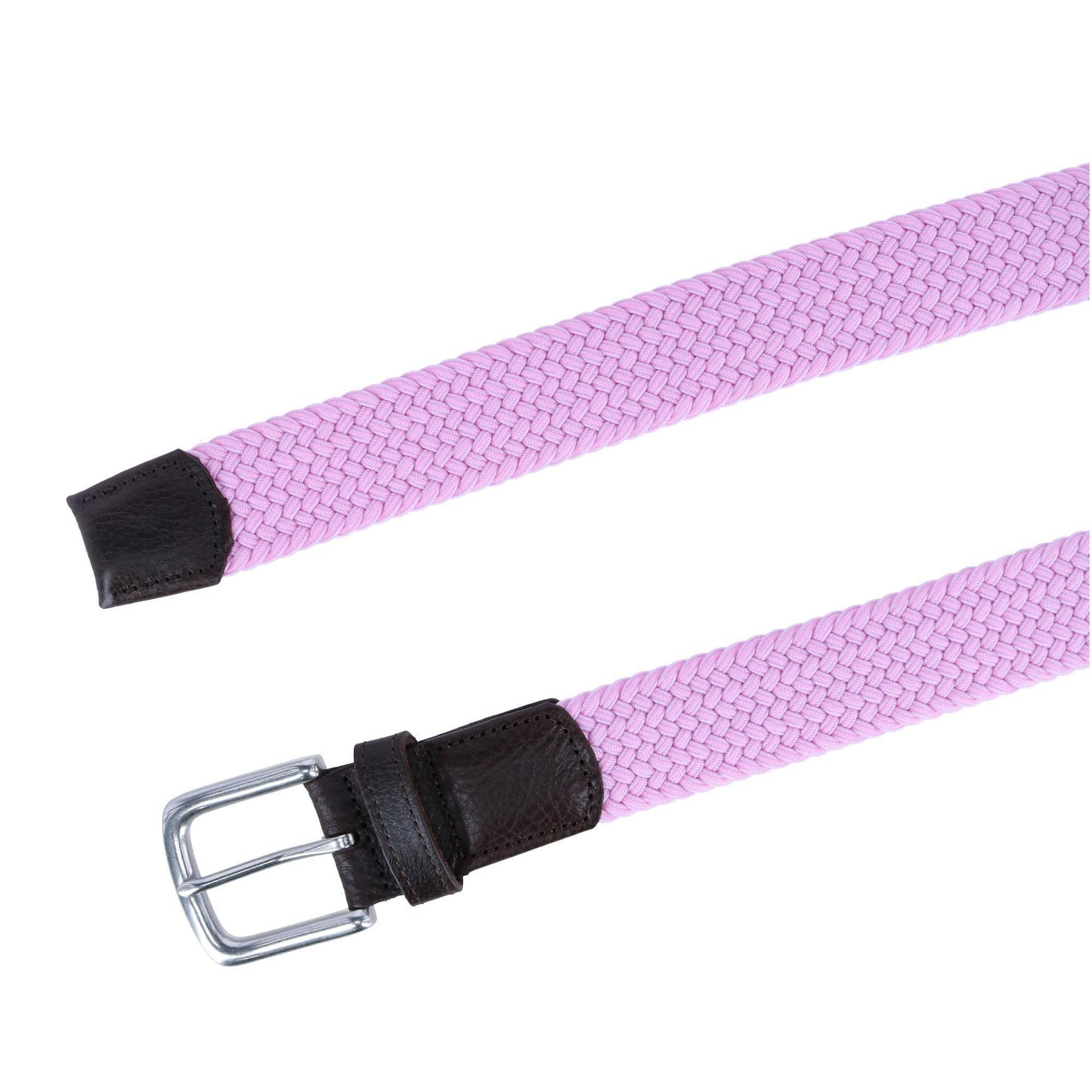 Trafalgar Men's Riverside Big and Tall Solid Stretch Weave Belt - Pink