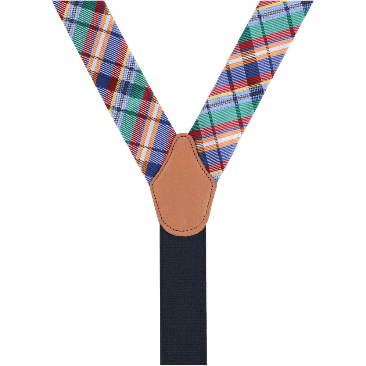 Trafalgar Men's Sherwood Plaid Silk Button End Suspenders - Multi
