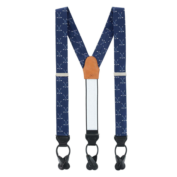 Men's Day of Golf Silk Button End Suspenders