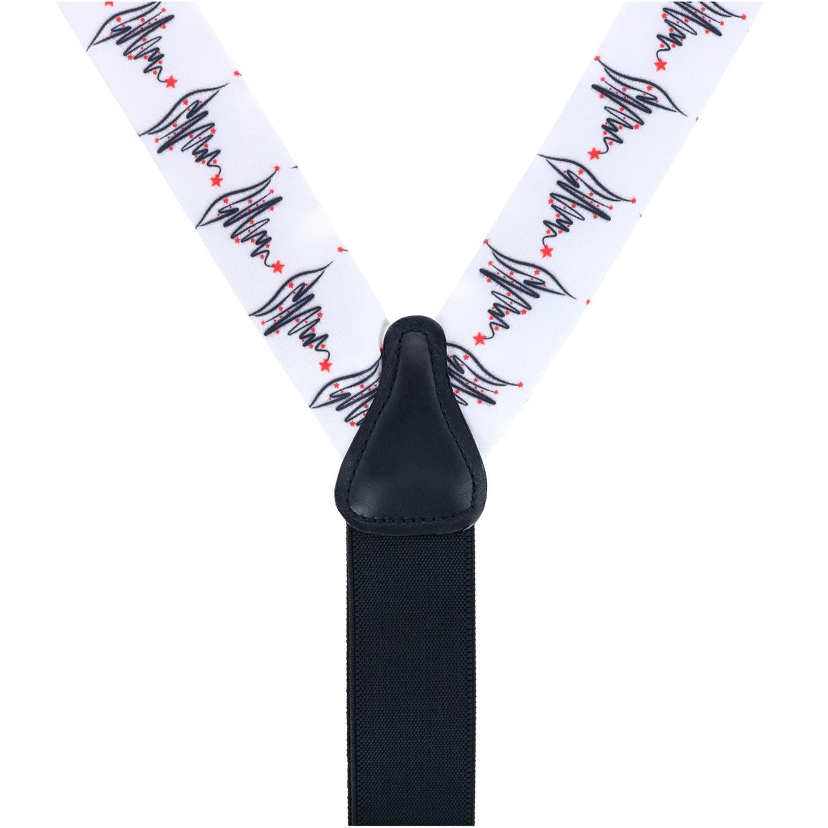 Trafalgar Men's McCallister Christmas Tree Silk Button End Suspenders - White