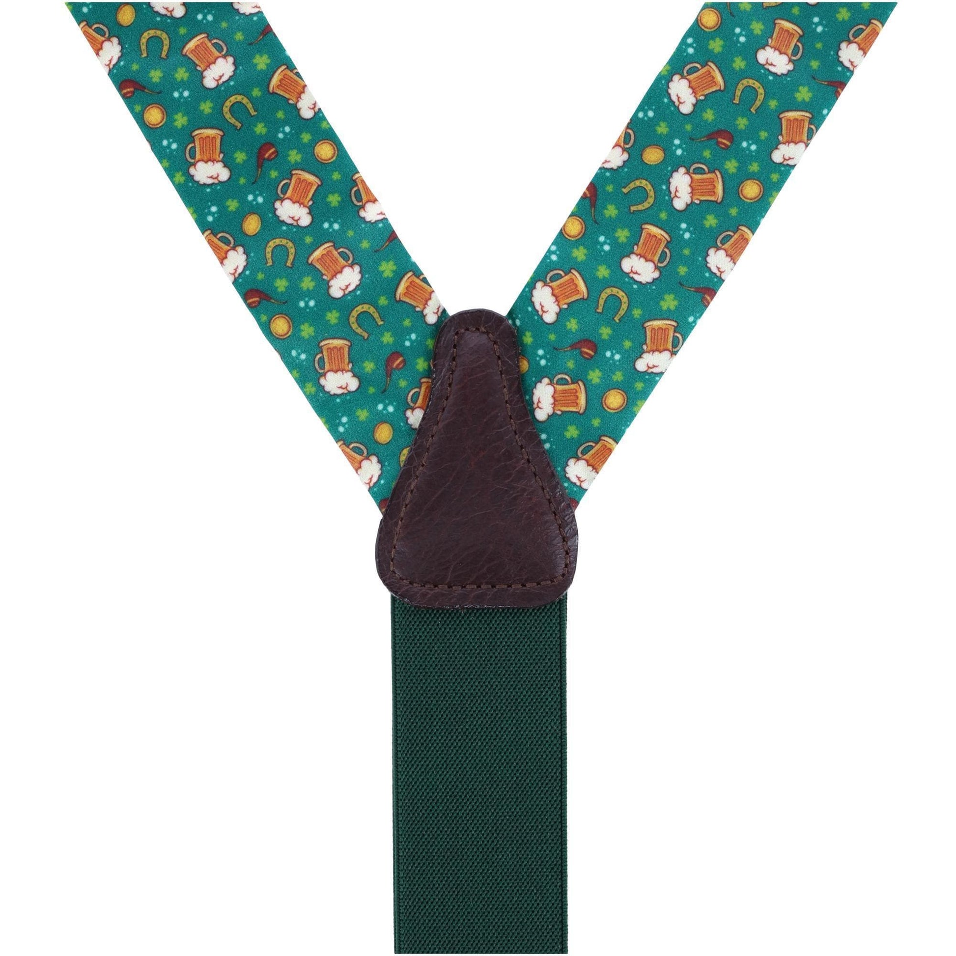 Trafalgar Men's Cheers to St. Patrick's Day Silk Button End Suspenders - Multi