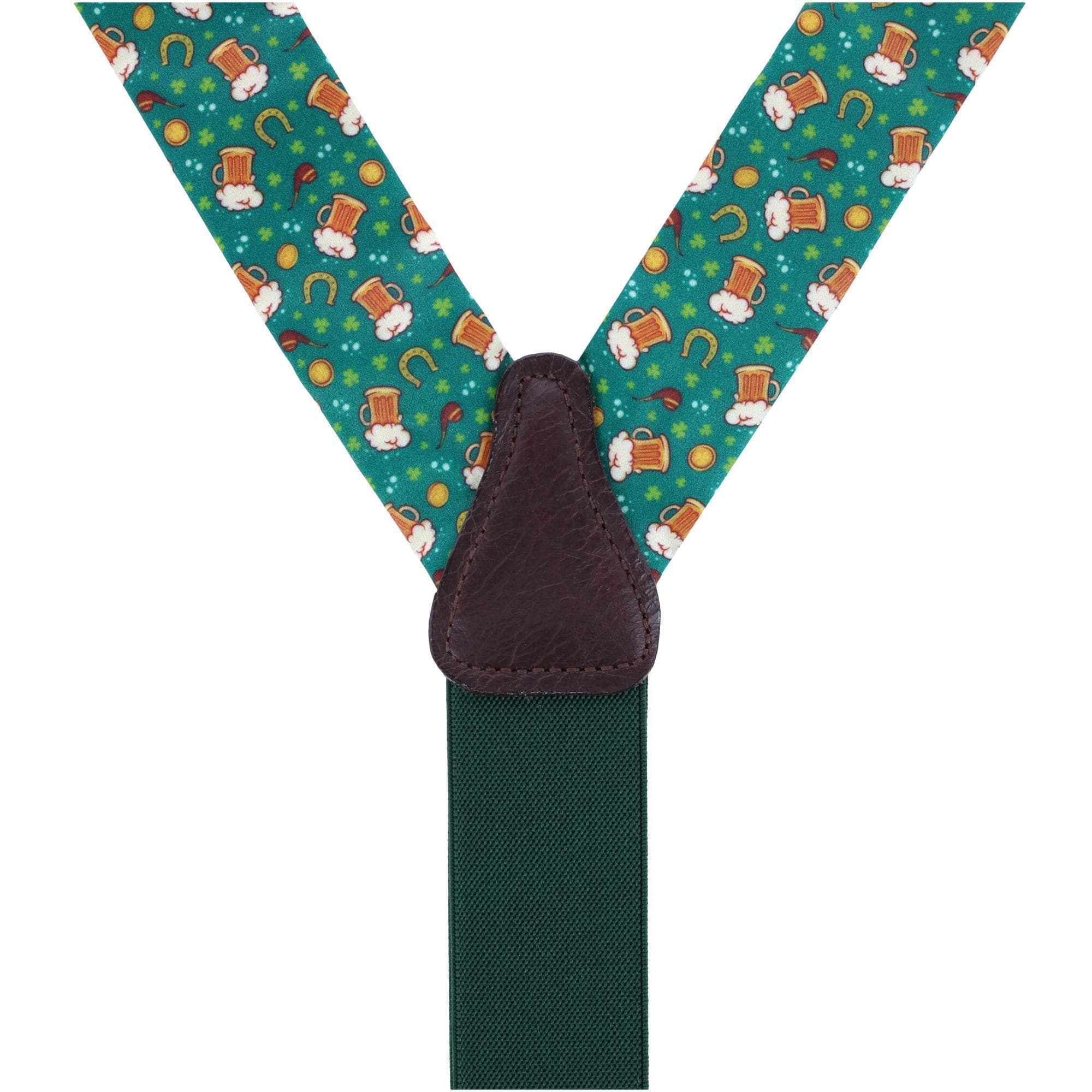 Trafalgar Men's Cheers to St. Patrick's Day Silk Button End Suspenders - Multi