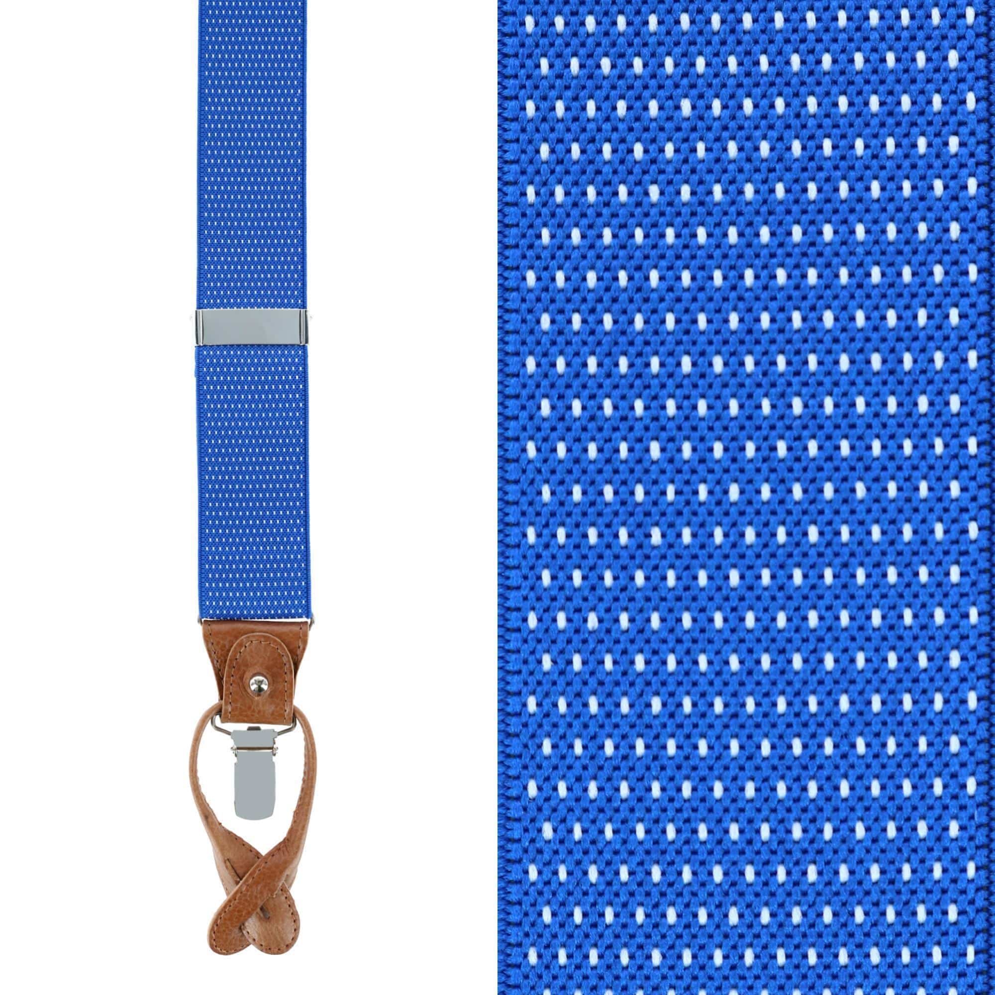 Trafalgar Men's Napier Elastic Convertible End Suspenders - Blue
