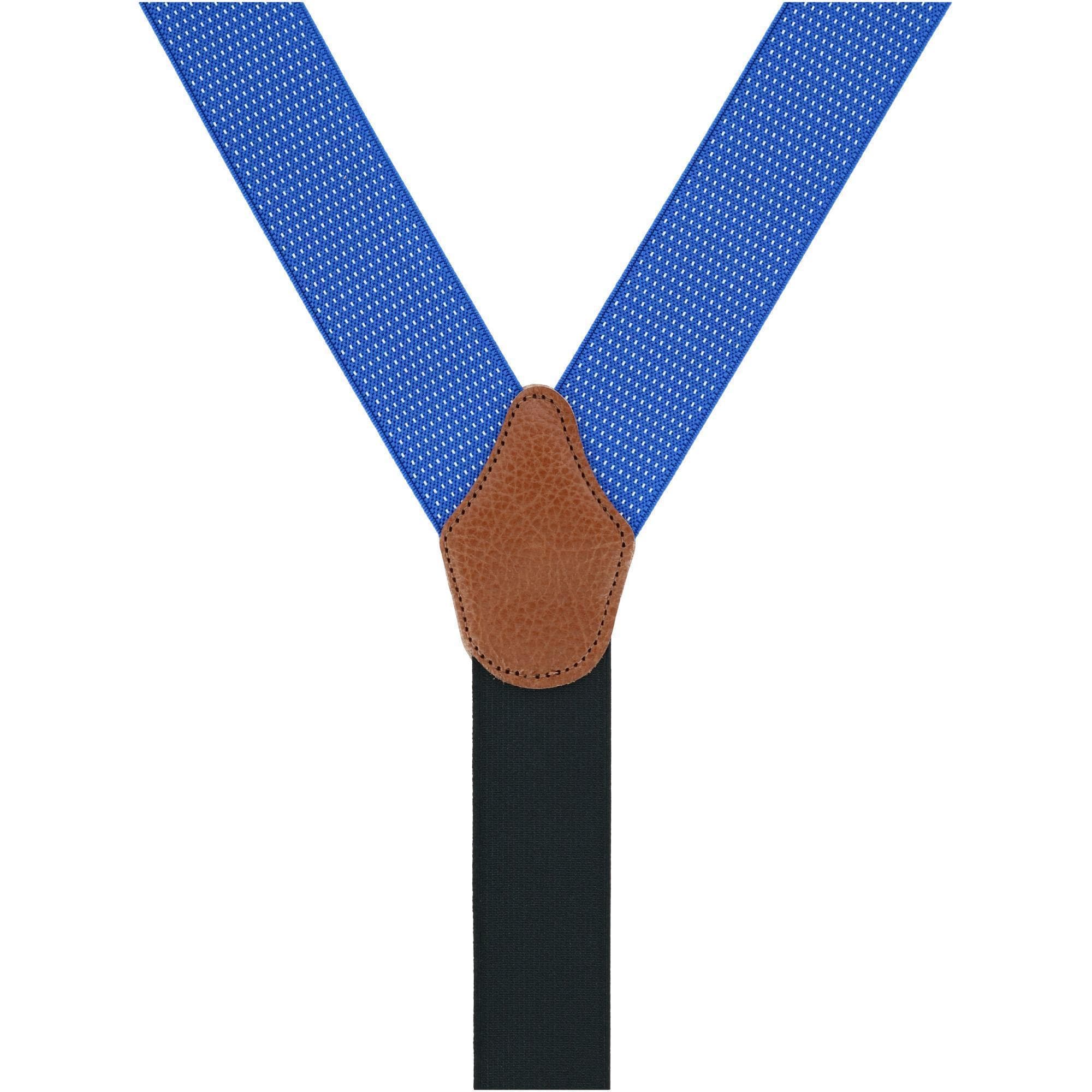 Trafalgar Men's Napier Elastic Convertible End Suspenders - Blue