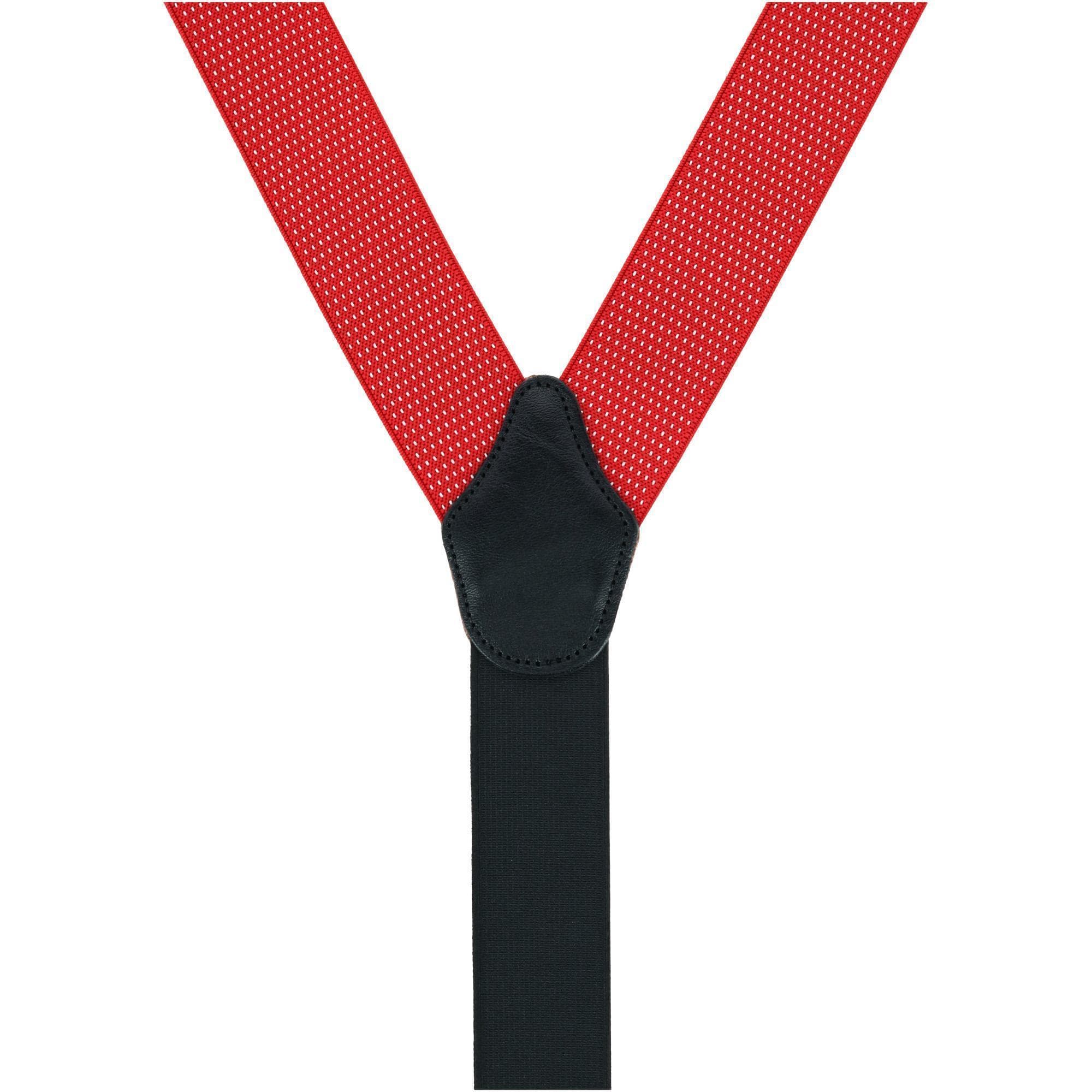 Trafalgar Men's Napier Elastic Convertible End Suspenders - Red