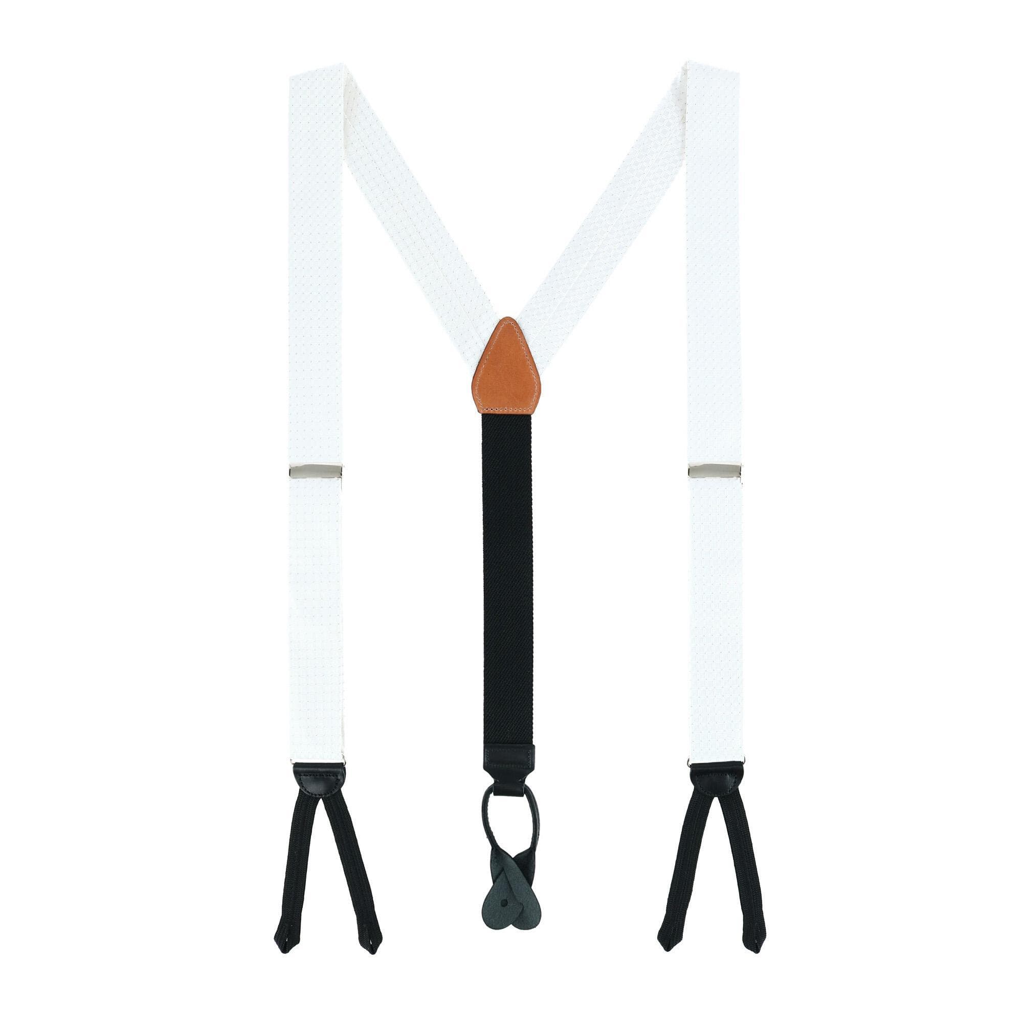 Trafalgar Men's Andora 35mm Formal Suspenders - White