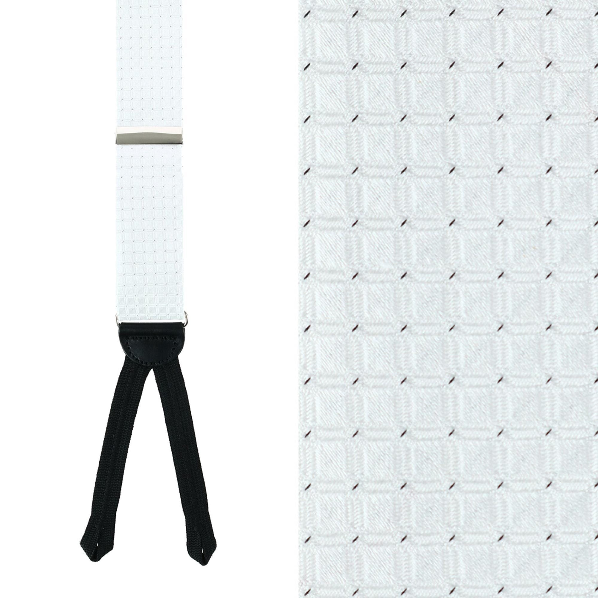 Trafalgar Men's Andora 35mm Formal Suspenders - White