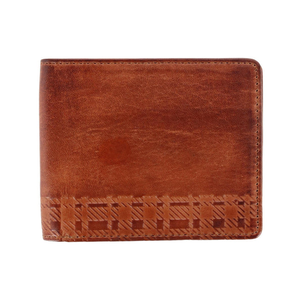 Men's Caelen Plaid Embossed FRID Bifold Wallet