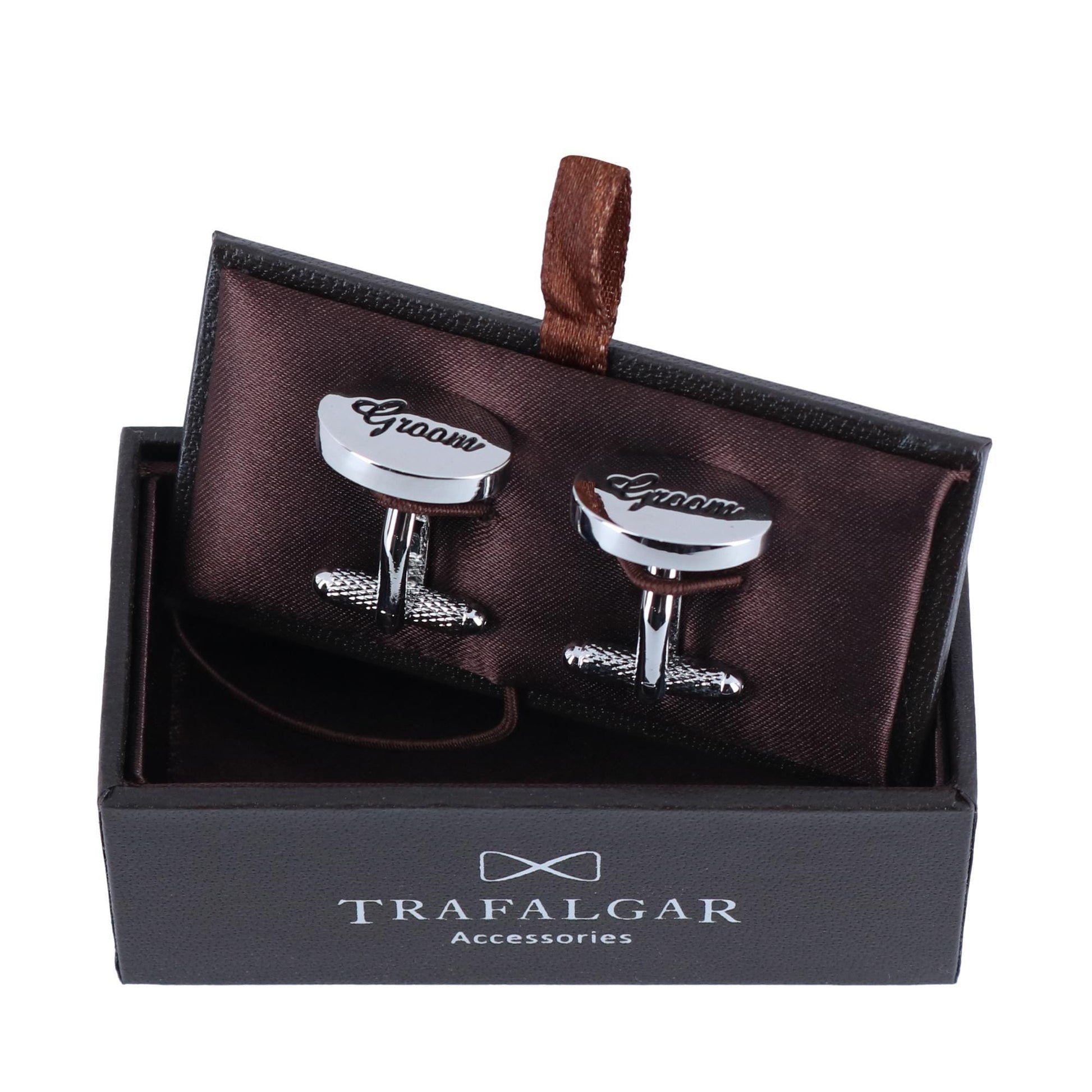 Trafalgar Groom Novelty Cufflinks (1 Pair) - Silver