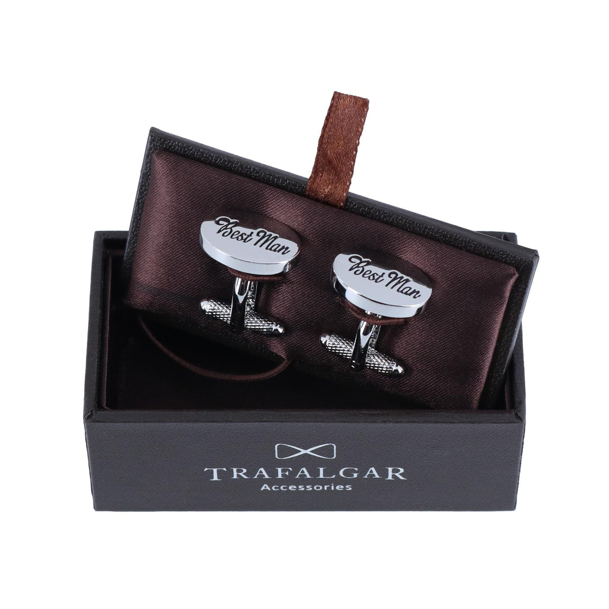 Trafalgar Best Man Novelty Cufflinks (1 Pair) - Silver