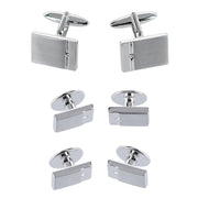 Kingsley Rhodium w Czech Crystal Set (Cufflinks & Tuxedo Studs)