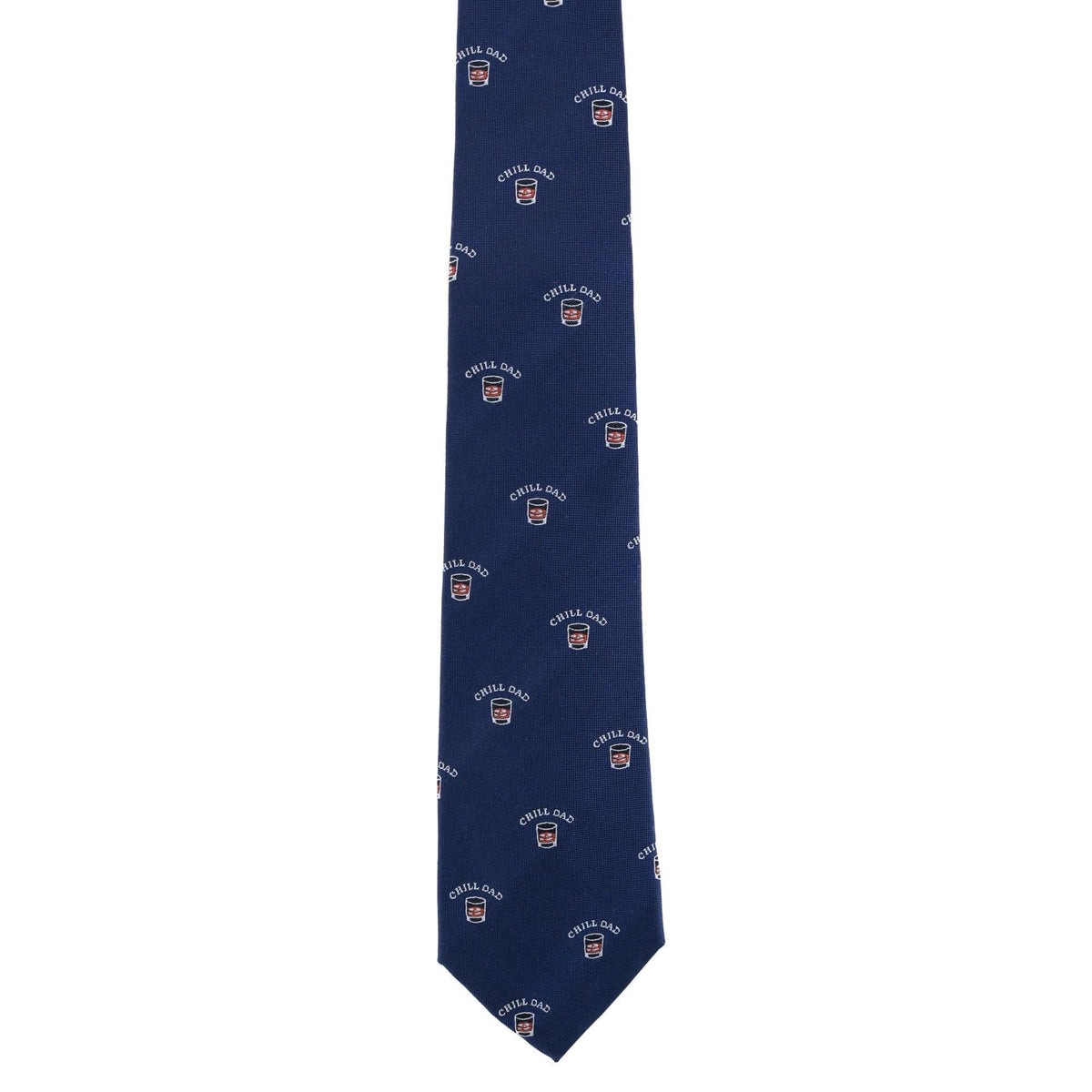 Trafalgar Men's Chill Dad Novelty Silk Necktie - Navy