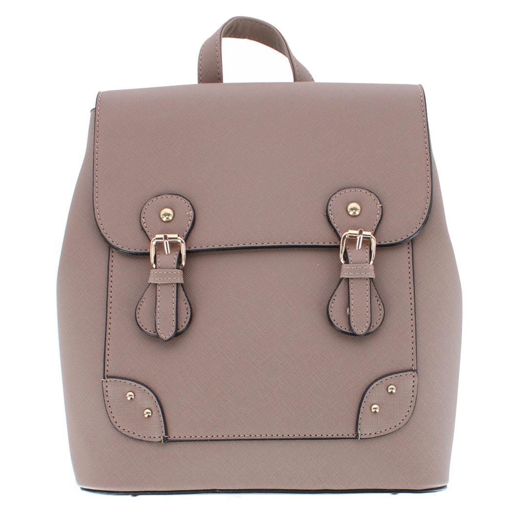 CTM® Women's Synthetic Leather Backpack with Buckle Flap - Women's Synthetic Leather Backpack with Buckle Flap