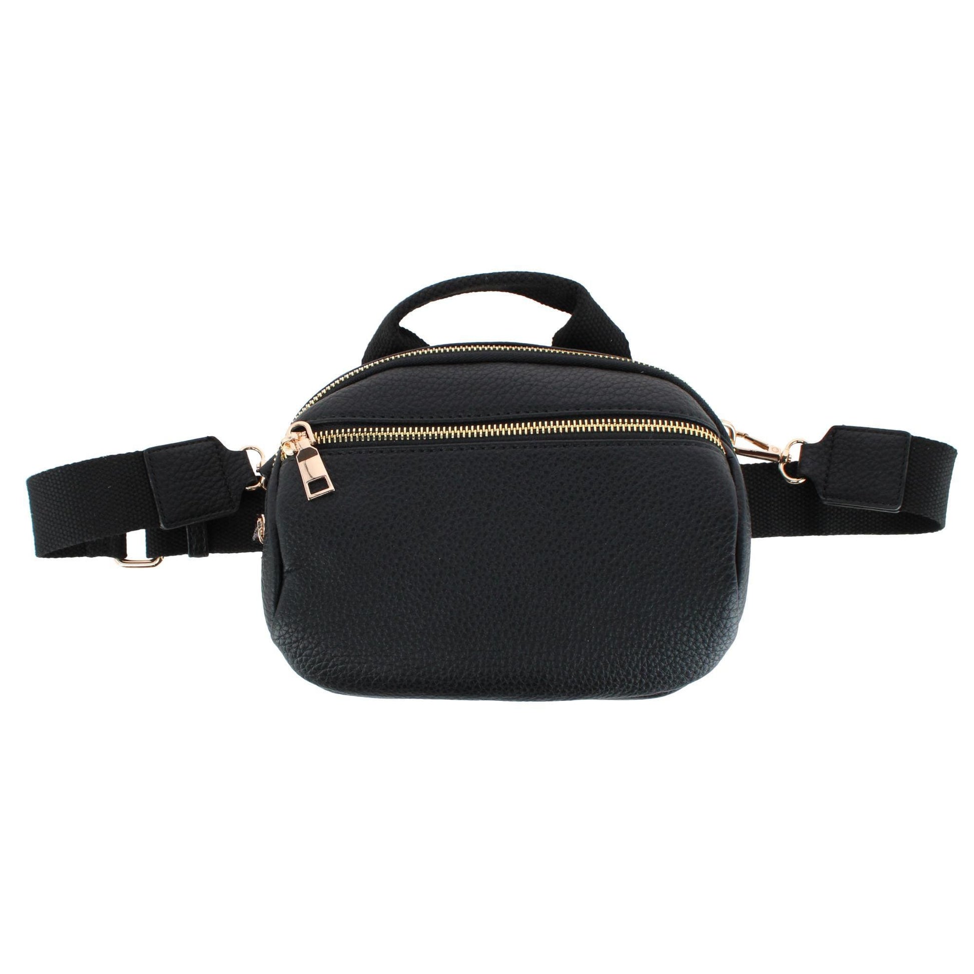 CTM® Women's Top Handle Interchangeable Belt Bag - Black
