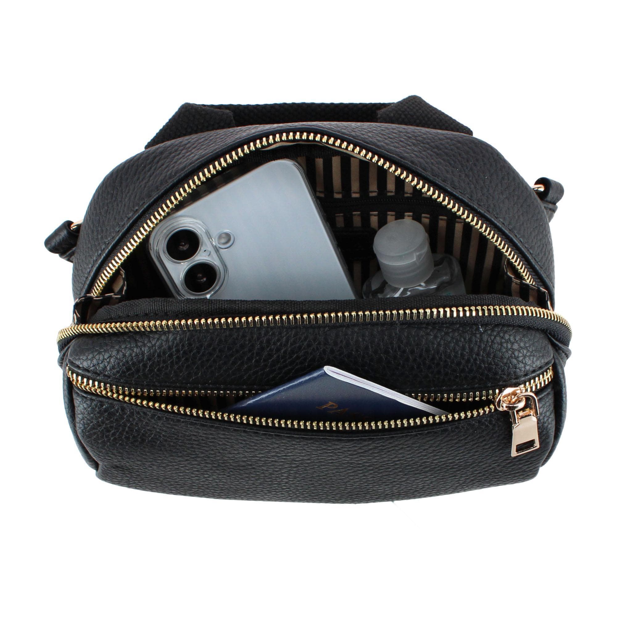 CTM® Women's Top Handle Interchangeable Belt Bag - Black