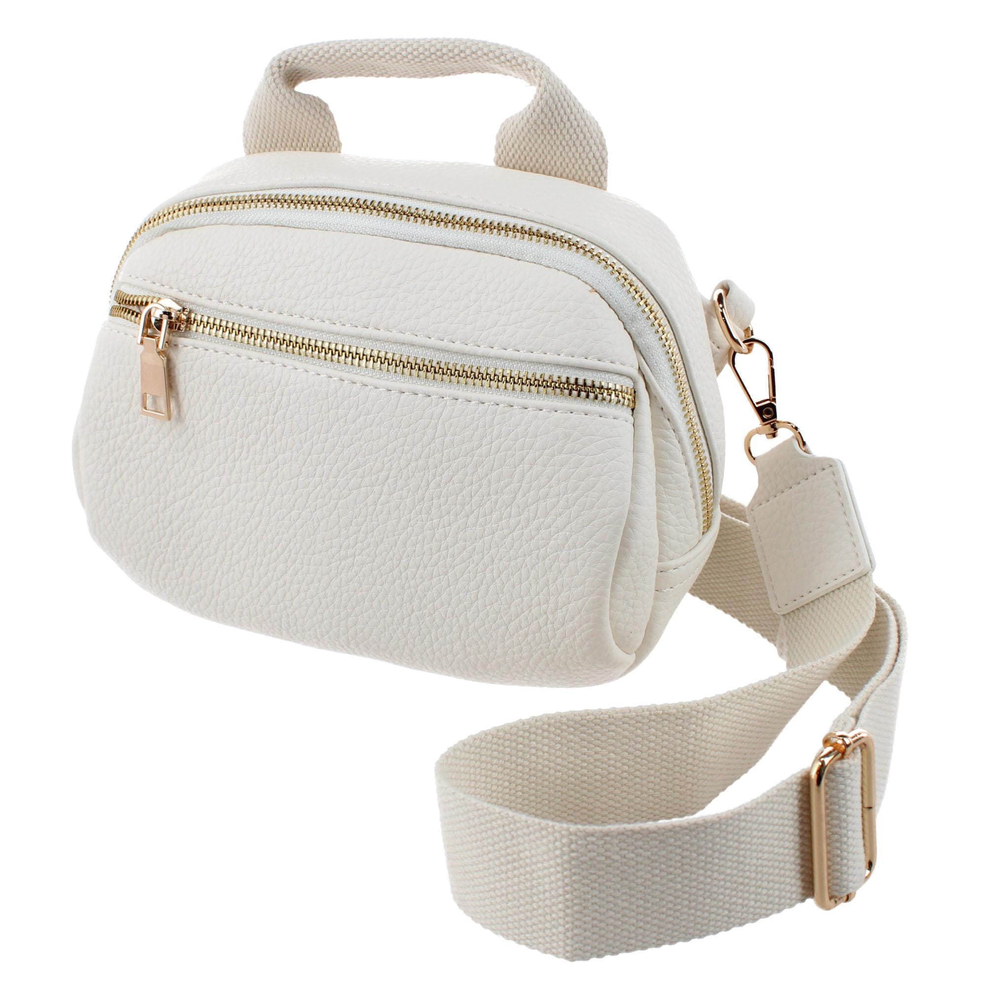 CTM® Women's Top Handle Interchangeable Belt Bag - White