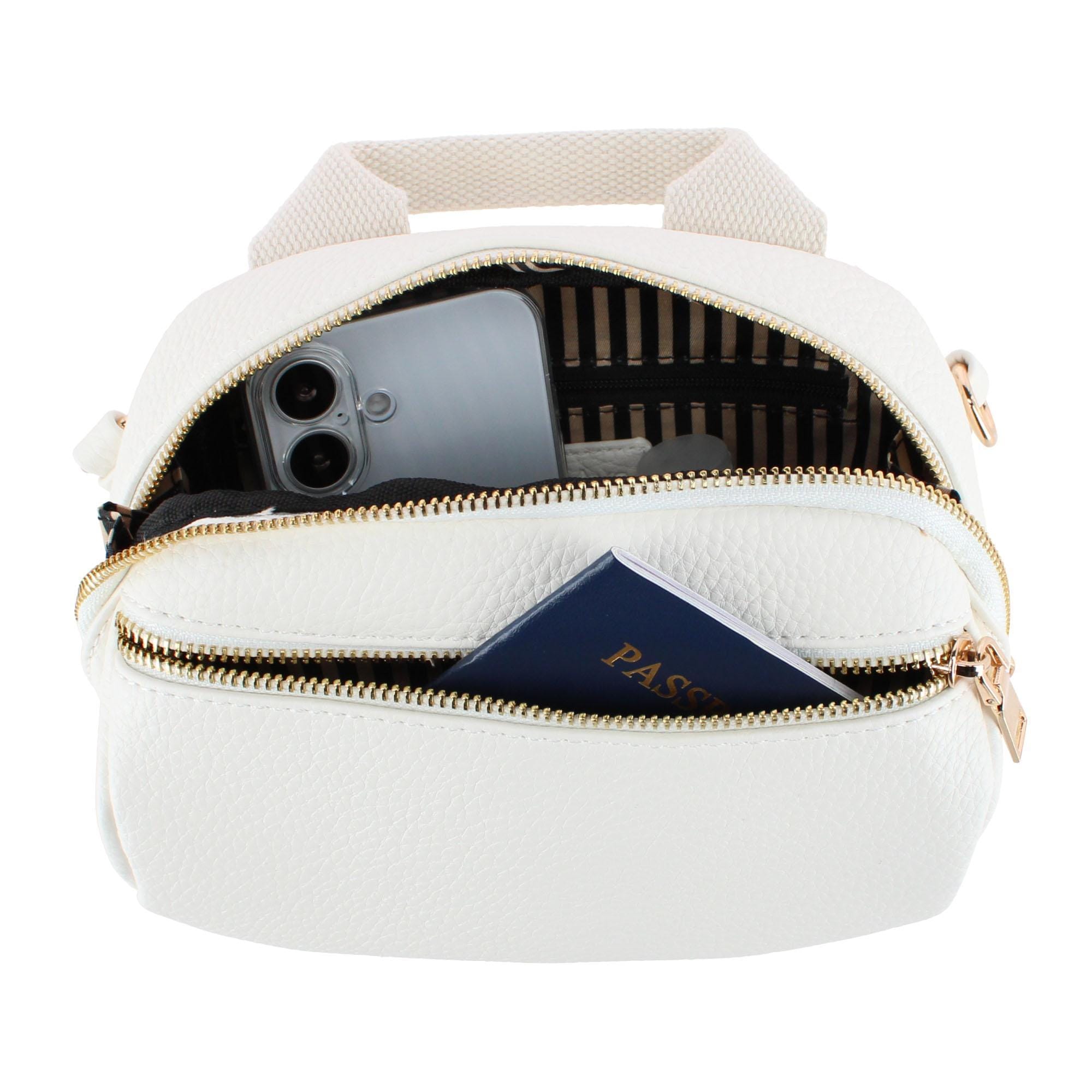 CTM® Women's Top Handle Interchangeable Belt Bag - White