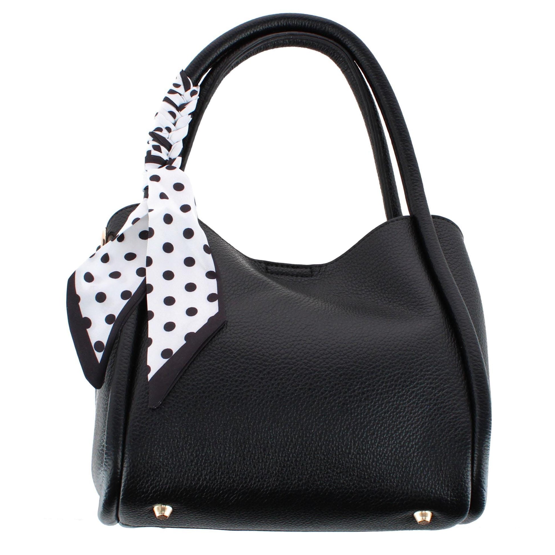CTM® Women's Synthetic Leather Shoulder Handbag with Coordinating Scarf