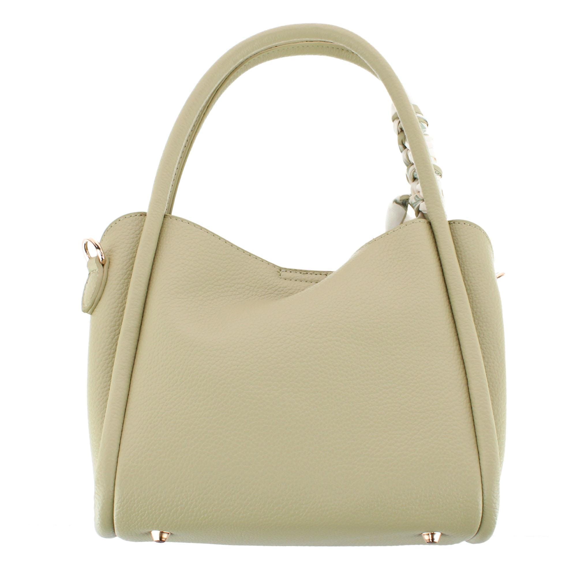 CTM® Women's Synthetic Leather Shoulder Handbag with Coordinating Scarf - Sage Green