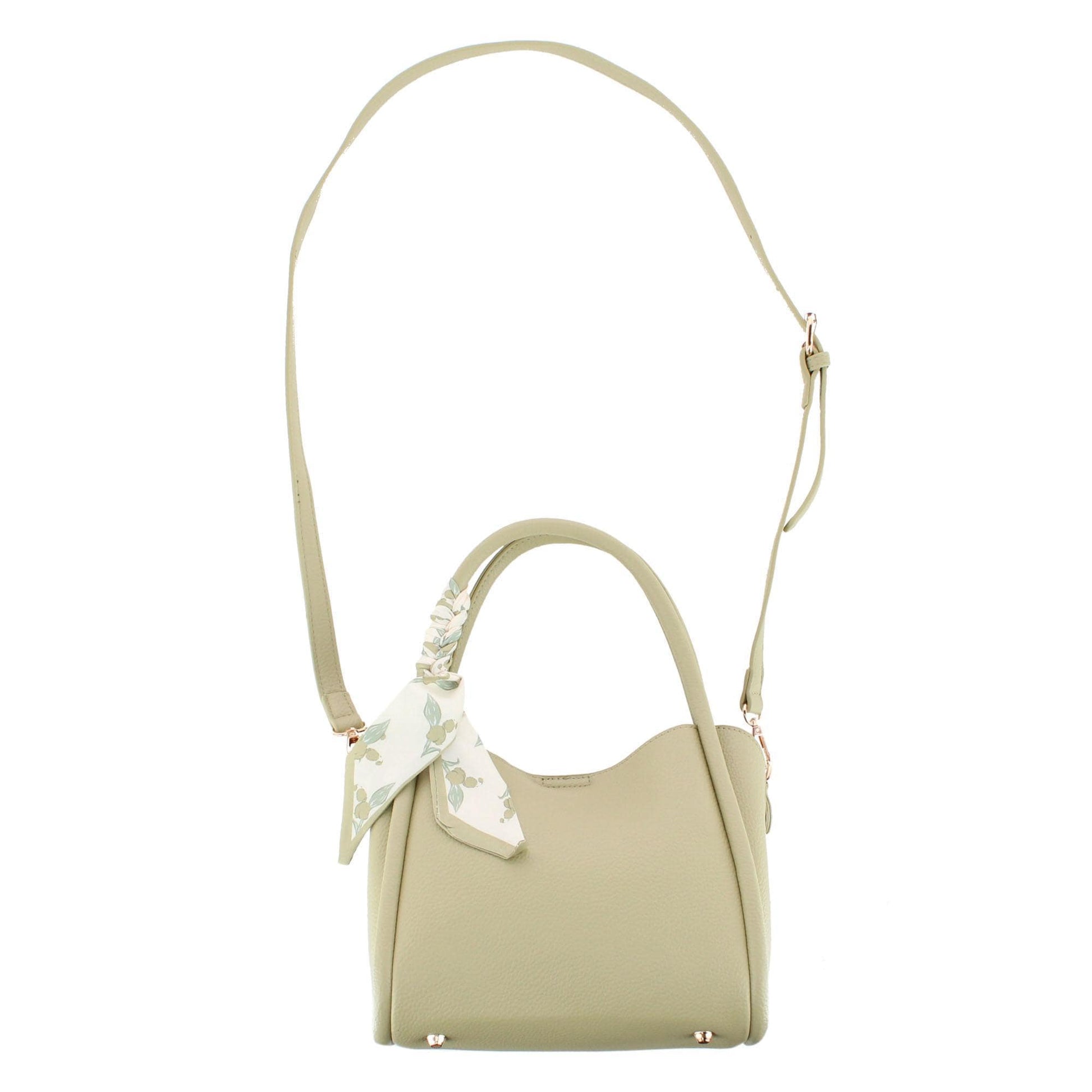 CTM® Women's Synthetic Leather Shoulder Handbag with Coordinating Scarf - Sage Green