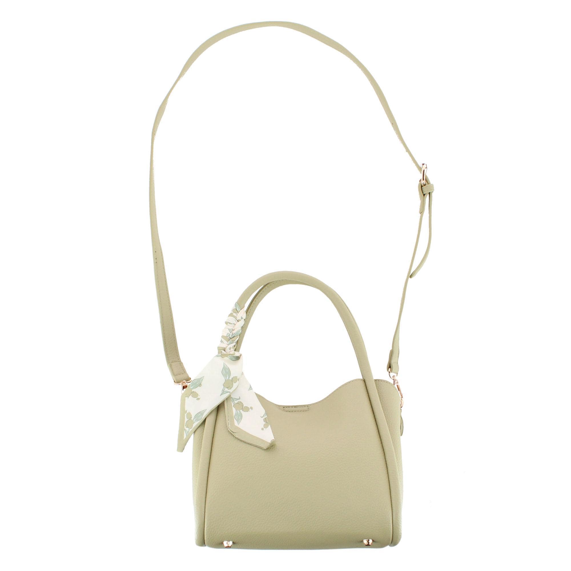 CTM® Women's Synthetic Leather Shoulder Handbag with Coordinating Scarf - Sage Green